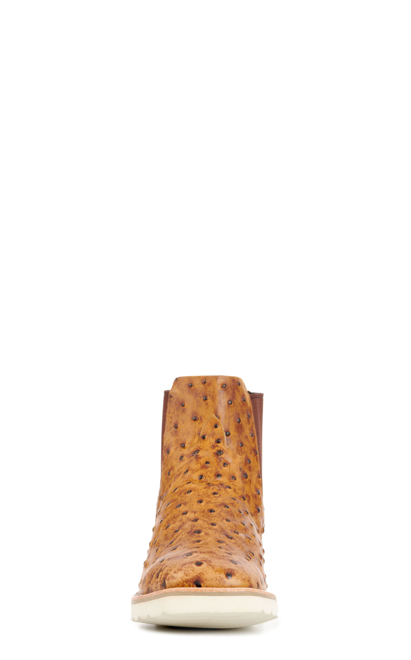 Anderson Bean Men's Horse Power Saddle Ostrich Print Wide Square Toe Chelsea Boots - Image 1