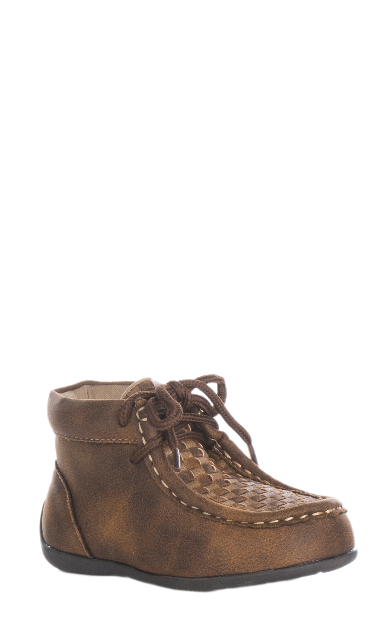 Double Barrel Toddler Cocoa and Camel Handwoven Chukka Shoe - Image 1