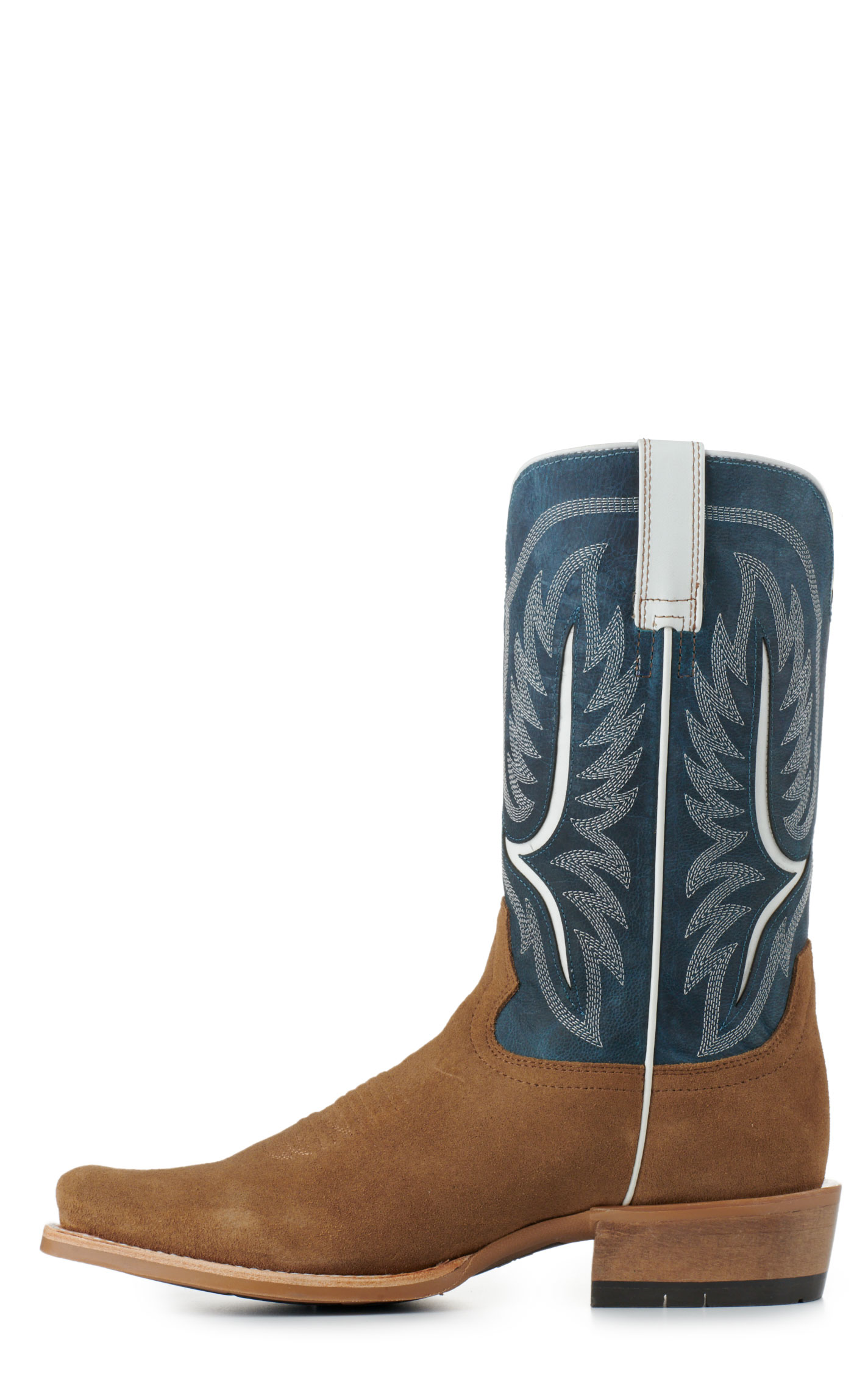 Ariat Men's Stadtler Ocean Blue and Dijon Roughout TekStep Square Toe Cowboy Boots - Image 1