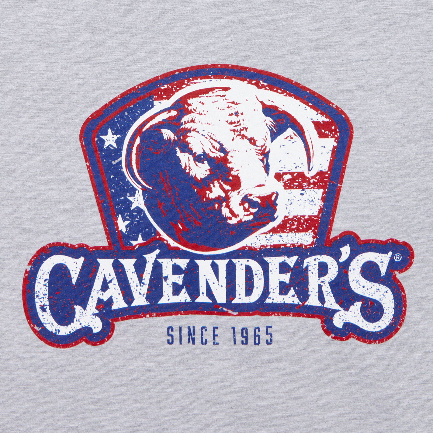 Cavender's Men's Heather Gray Patriotic Bull Graphic T-Shirt - Image 1