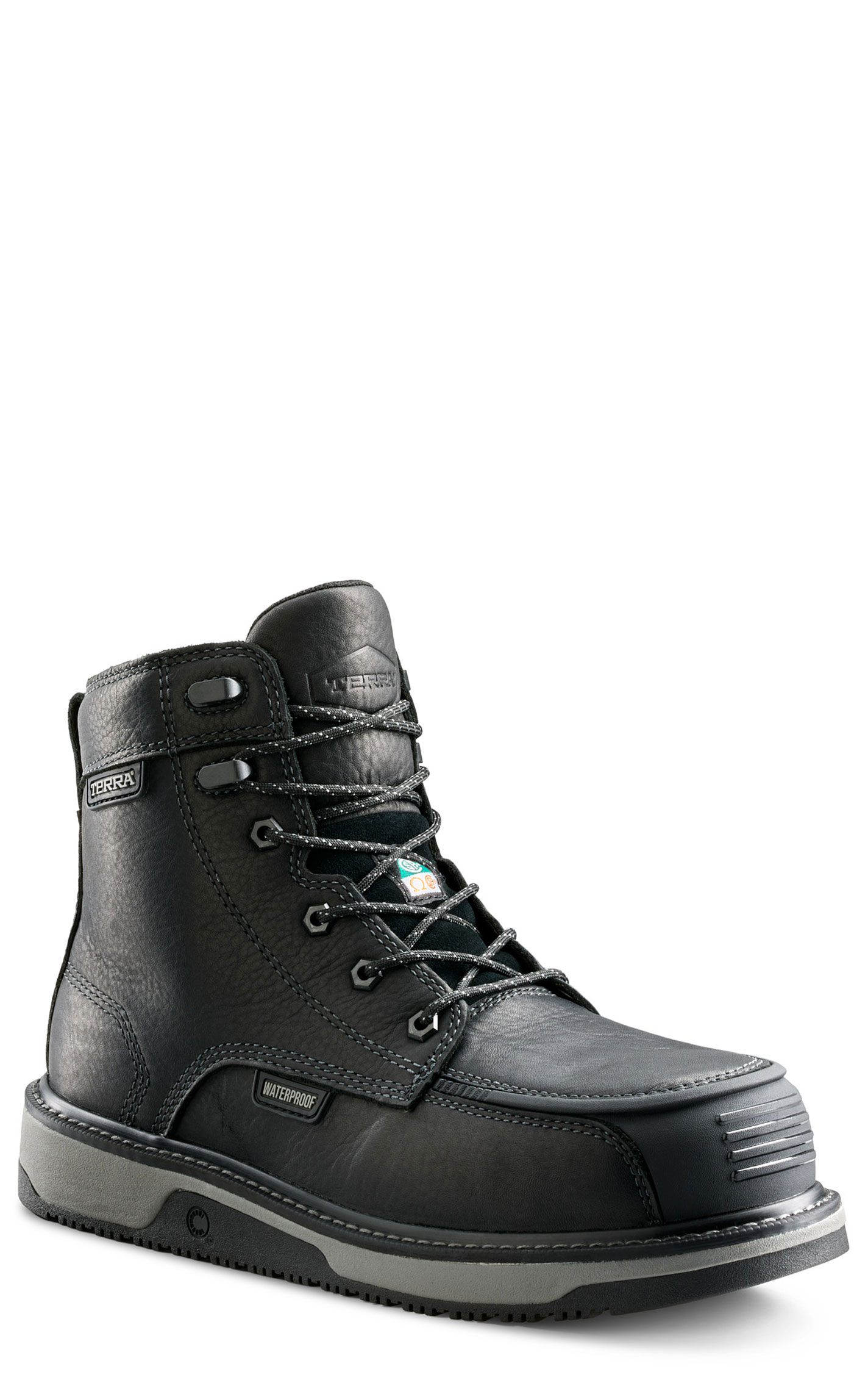 Terra Men’s Black Ironstone 6” Waterproof Composite Toe Safety Work Boots - Image 1