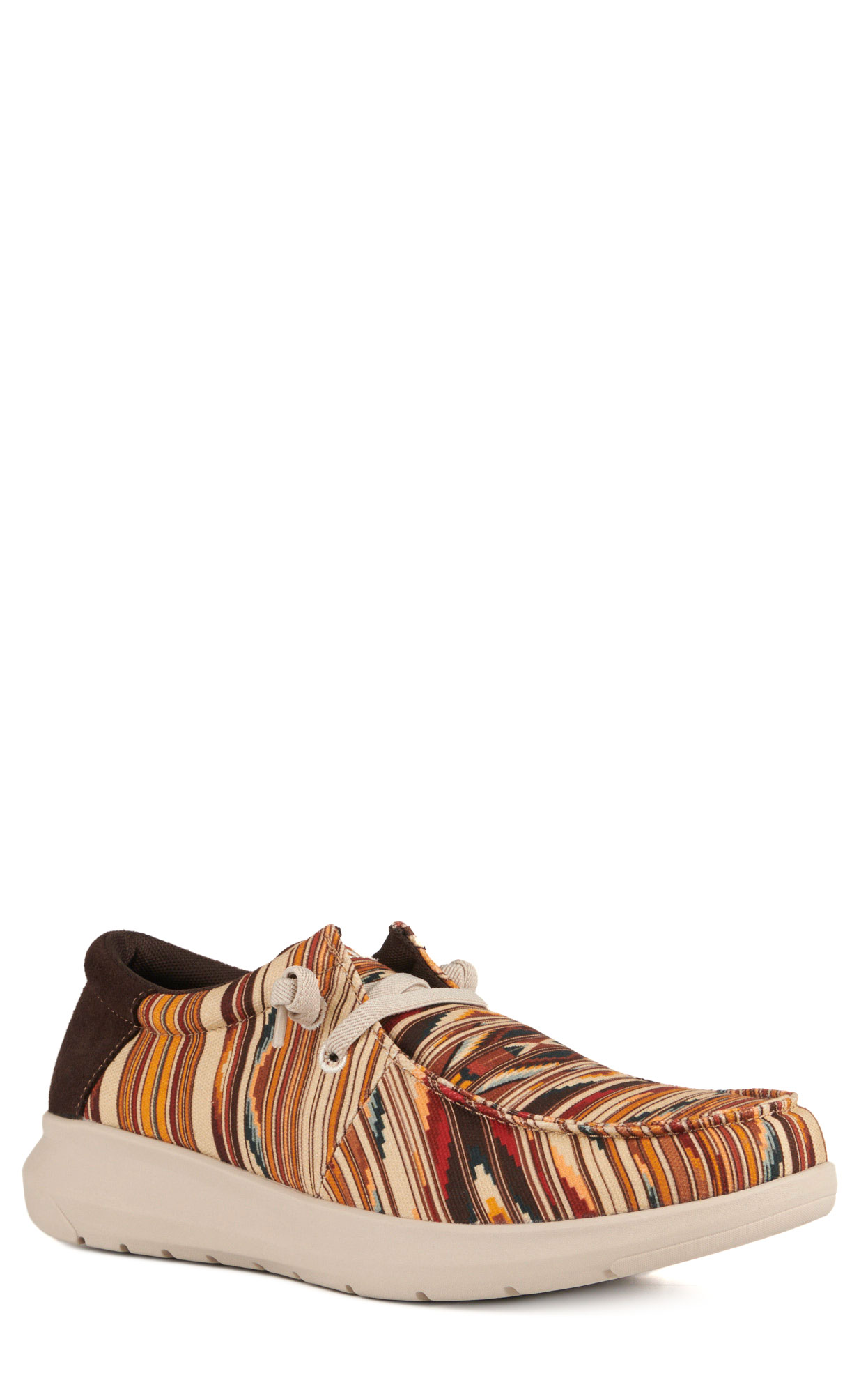 Ariat Men's Hilo Orange Santa Fe Print Moc Toe Lace Up Casual Shoe - Image 1