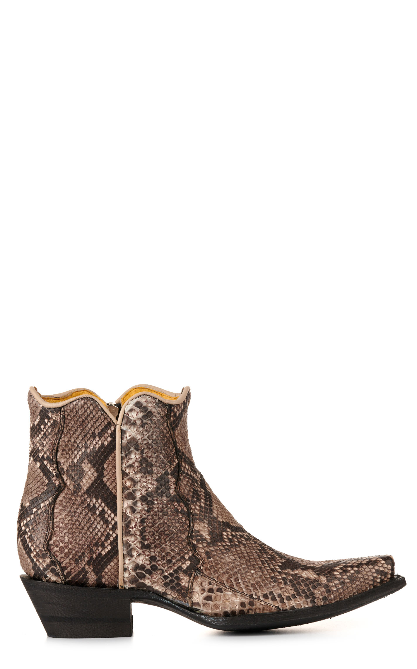 Cavender's Women's Rustic Natural Python Snip Toe Western Booties - Image 1