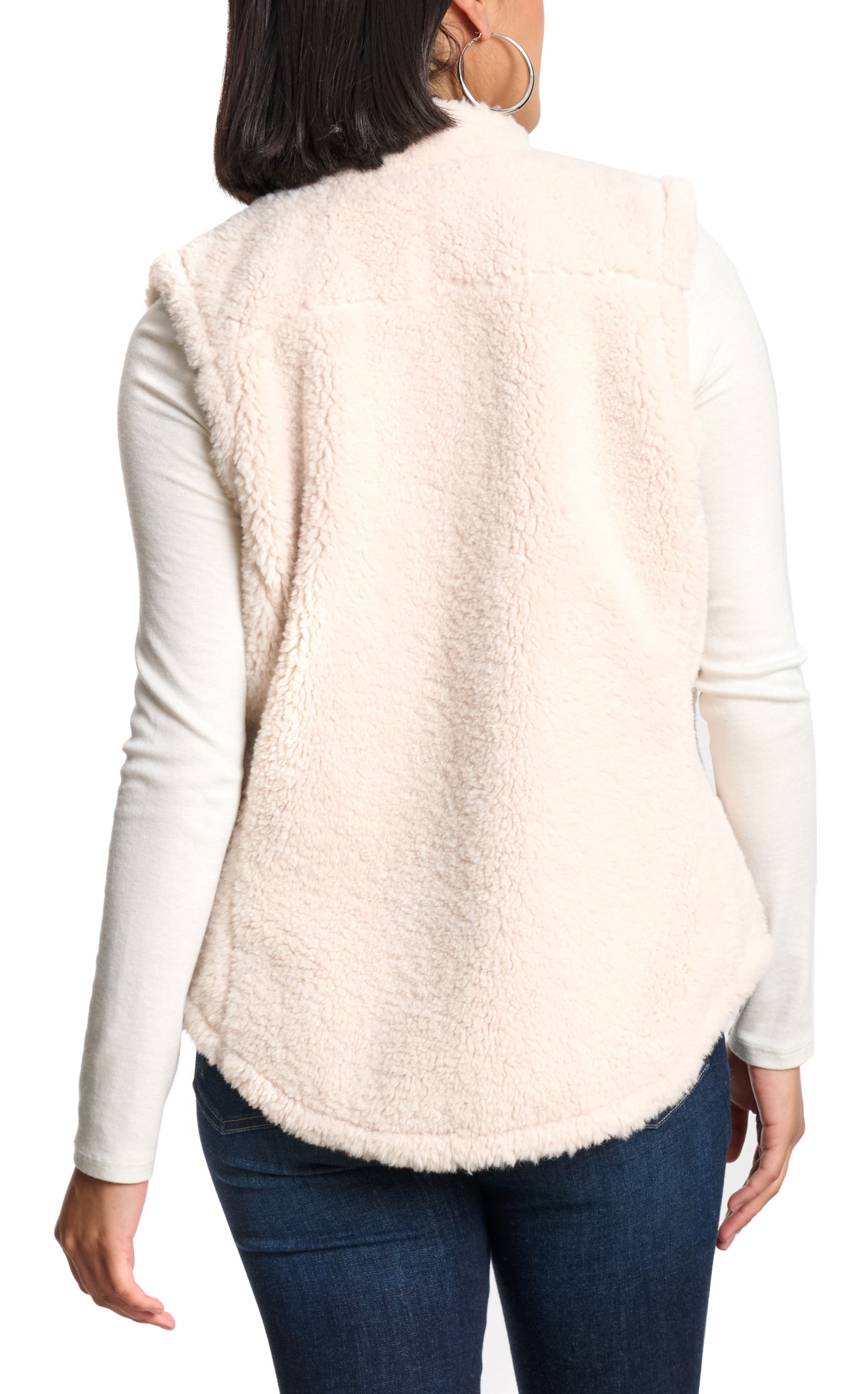 Cripple Creek Women's Cream Faux Shearling Vest - Image 3