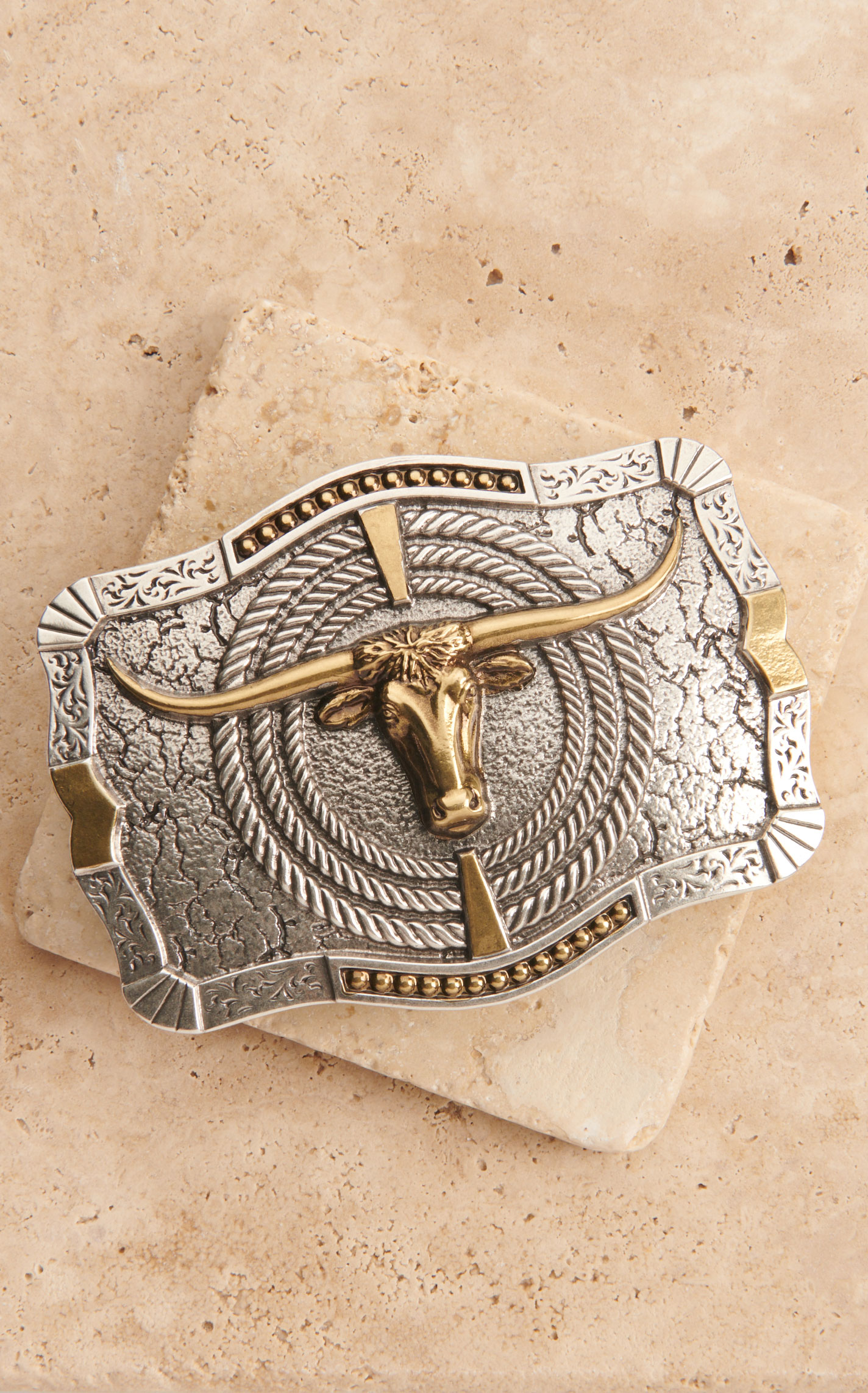 Attitude by Montana Silversmiths Ropin' Ready Longhorn Belt Buckle - Image 1