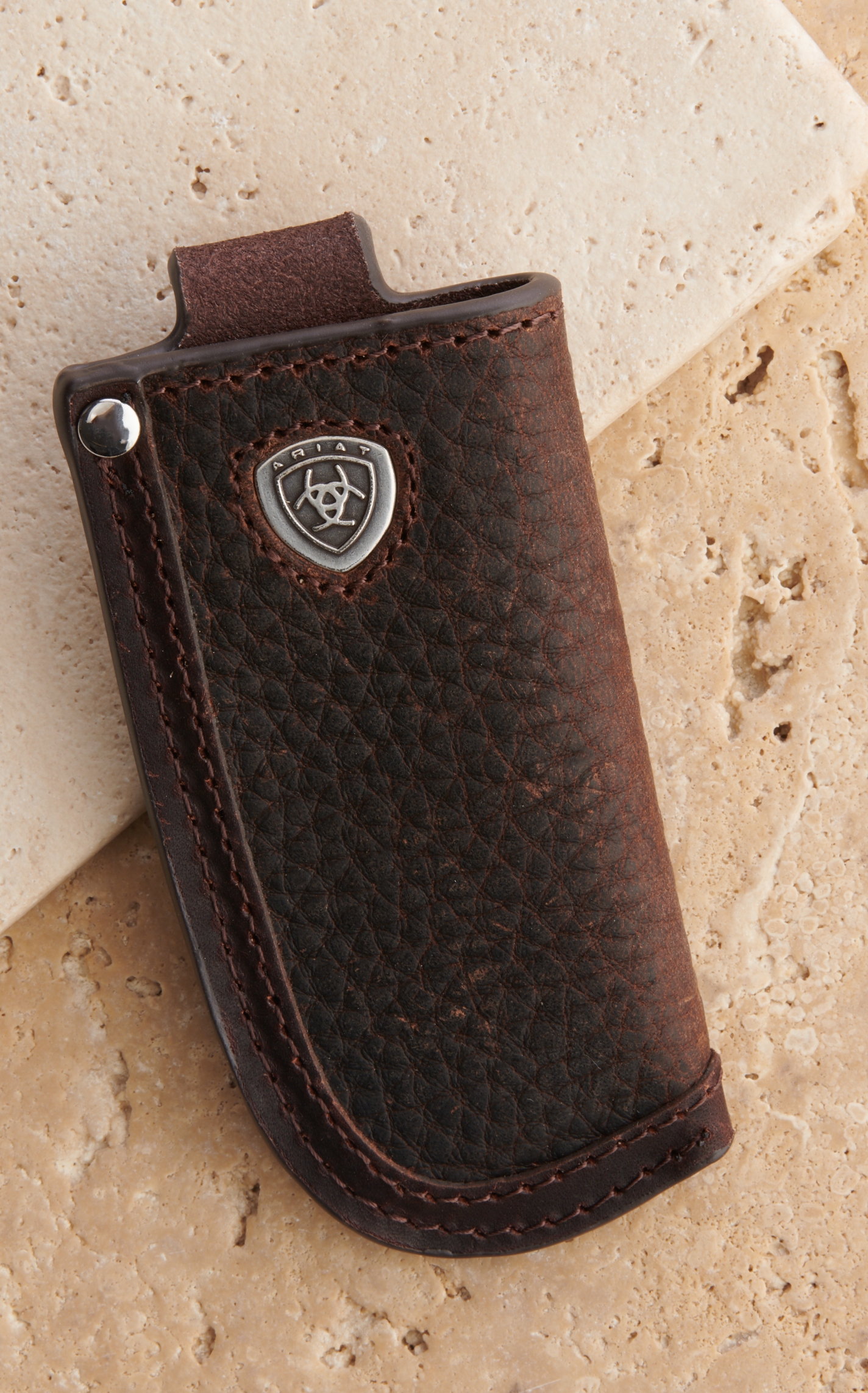 Ariat Classic Dark Brown Leather Knife Sheath - Image 1
