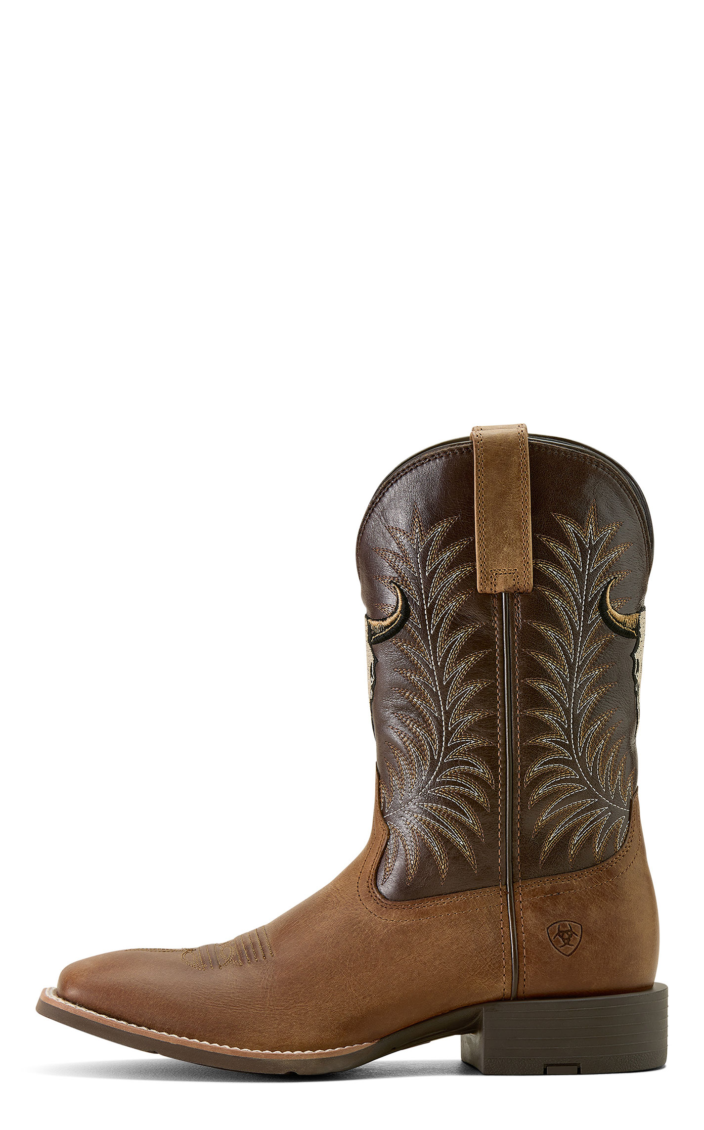 Ariat Men's Sandstorm & Bitter Chocolate Sport Skull Wide Square Toe Boots - Image 1
