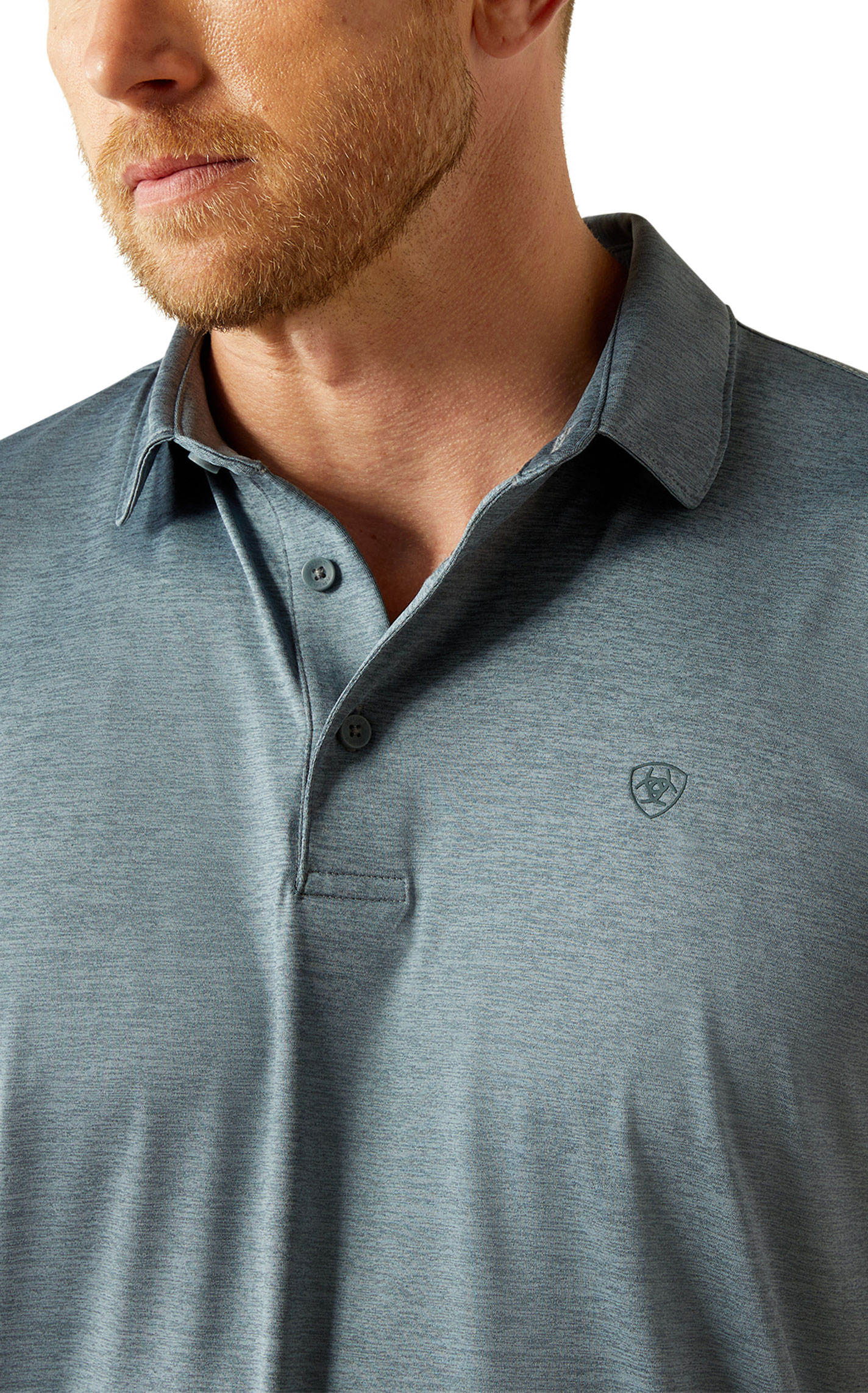 Ariat Men's AriatTEK Charger Gray Polo Shirt - Image 1
