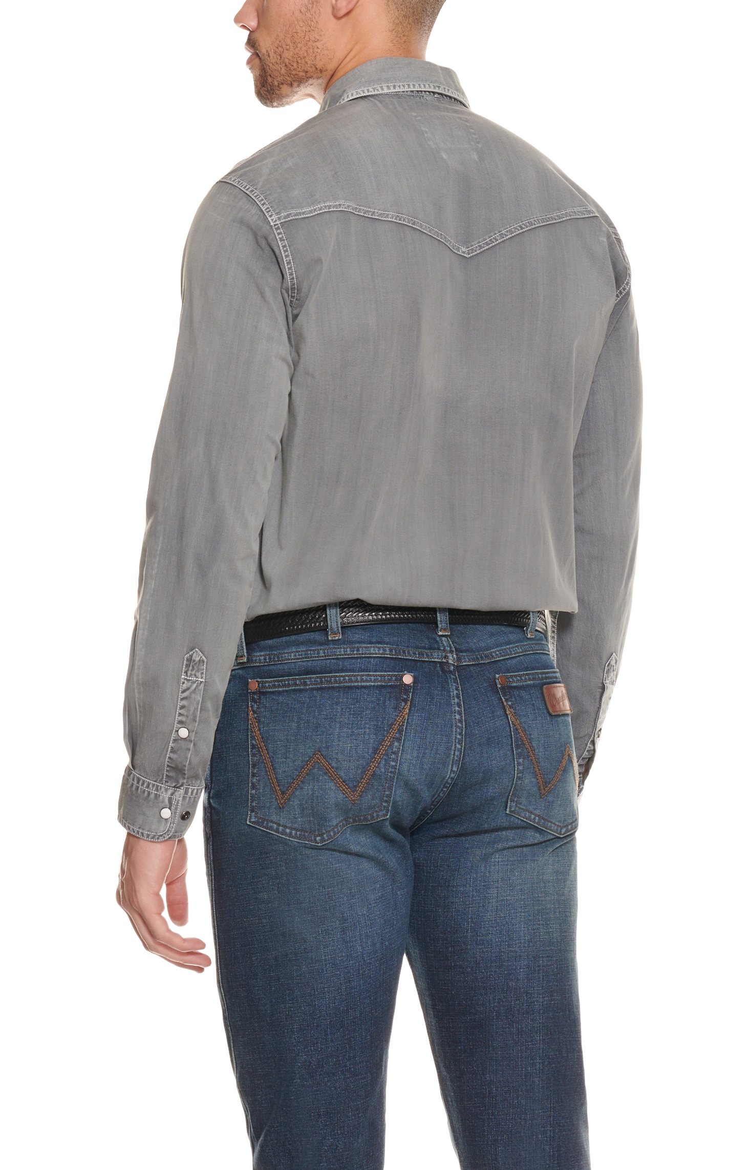 Rafter C Men's ProFlex45 Washed Gray Western Shirt - Image 1