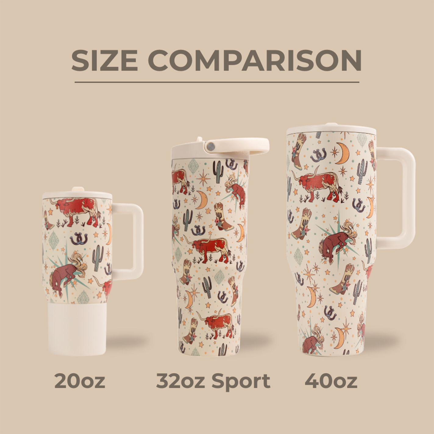 HydroJug Rodeo Print 40 oz Insulated Sport Bottle - Image 1