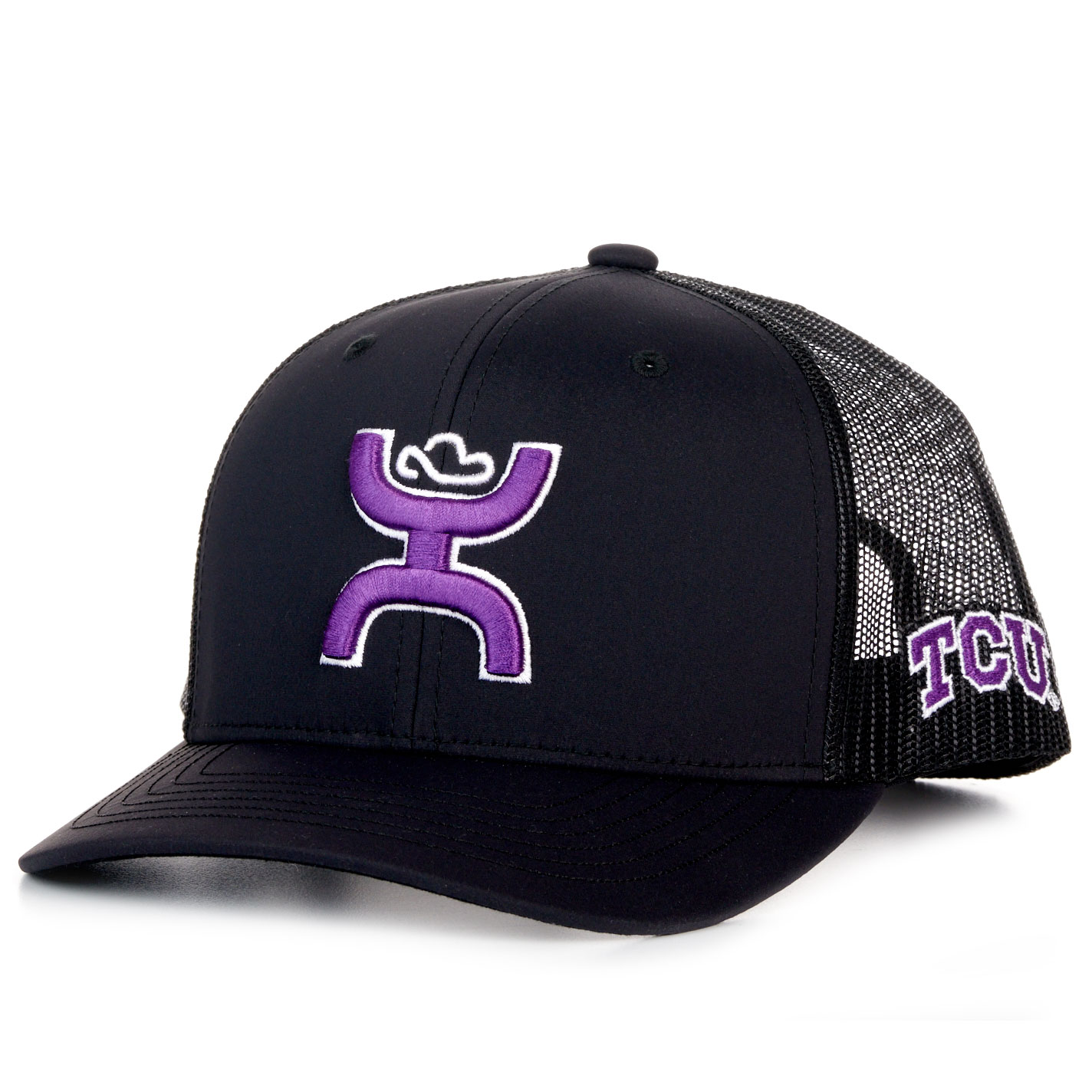 Hooey Collegiate Collection Black TCU Hands Up Embroidered Logo Cap - Image 1