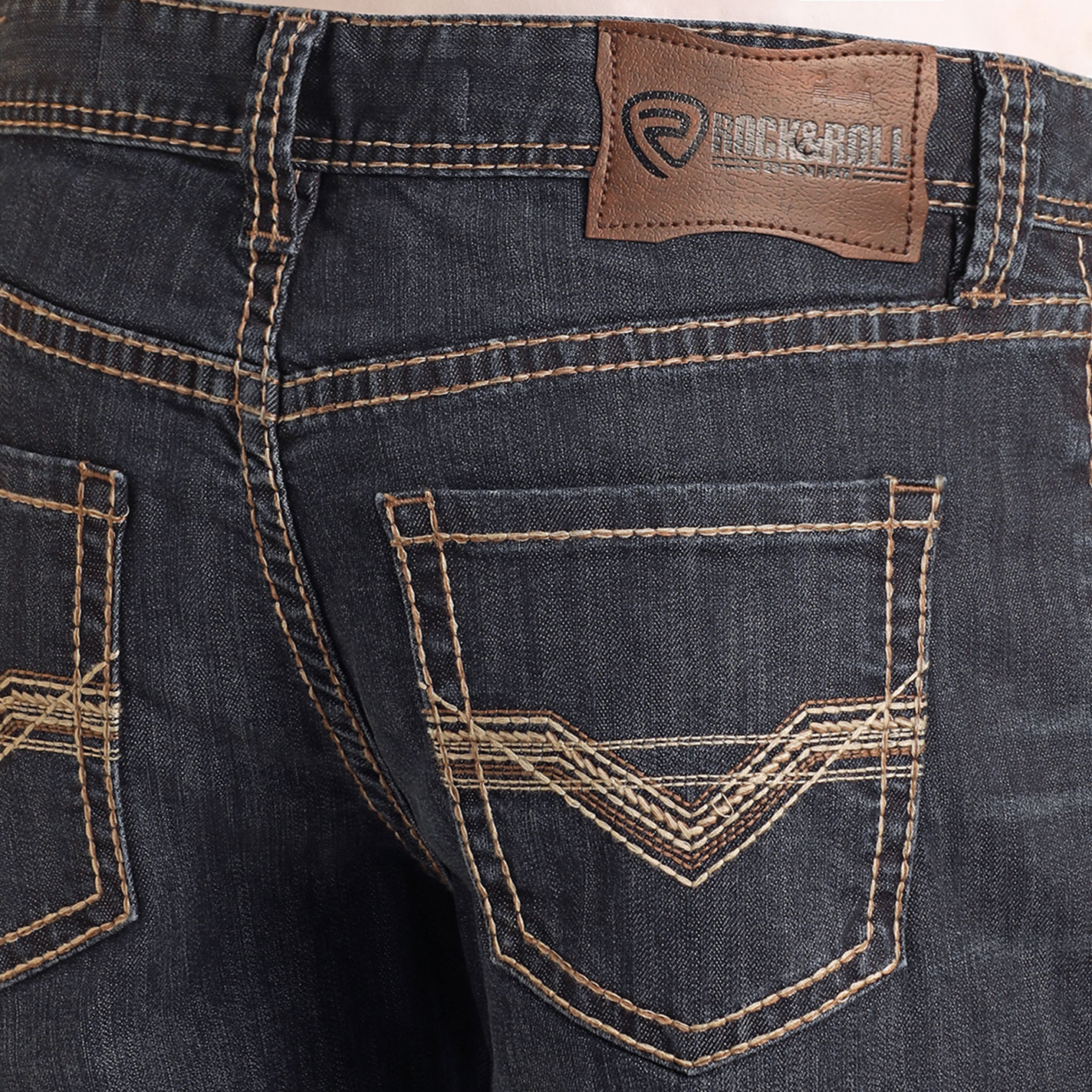 Rock & Roll Denim Men's Double Barrel Dark Relaxed Straight Jean - Image 1