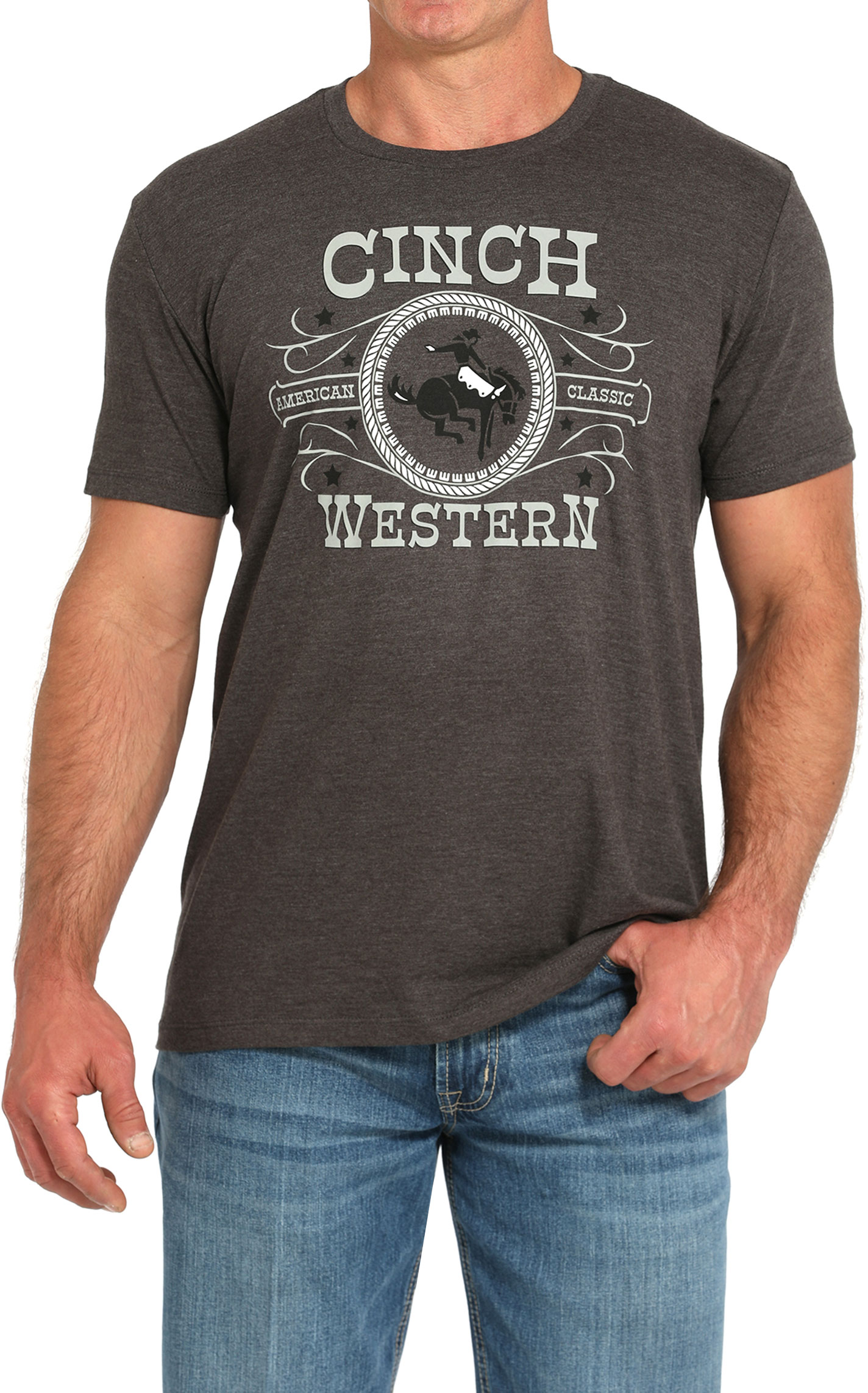 Cinch Men's Charcoal & Putty Logo Graphic T-Shirt - Image 1