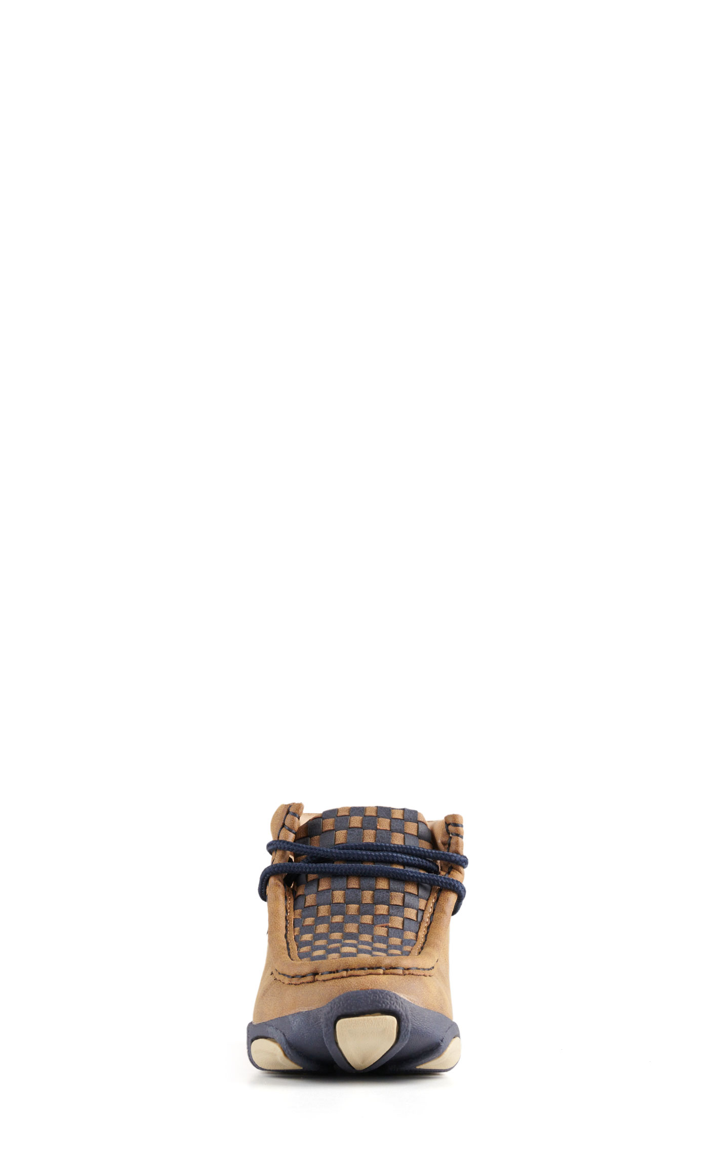 Twister Kids Oliver Brown with Navy Basketweave Moc Toe Chukka Casual Shoe - Image 1