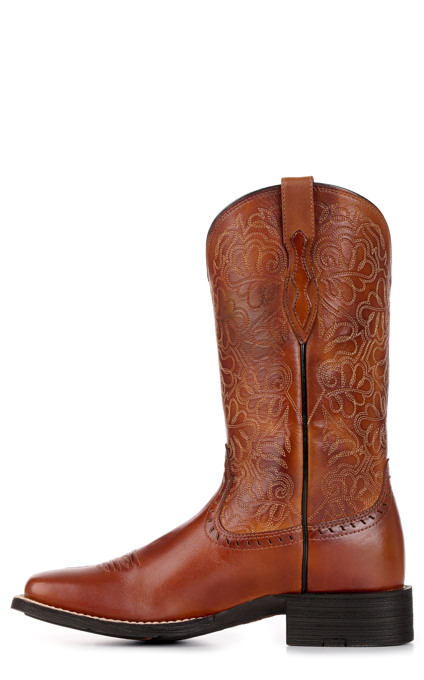 Ariat Women's Round Up Remuda Brown Wide Square Toe Cowboy Boots - Image 1