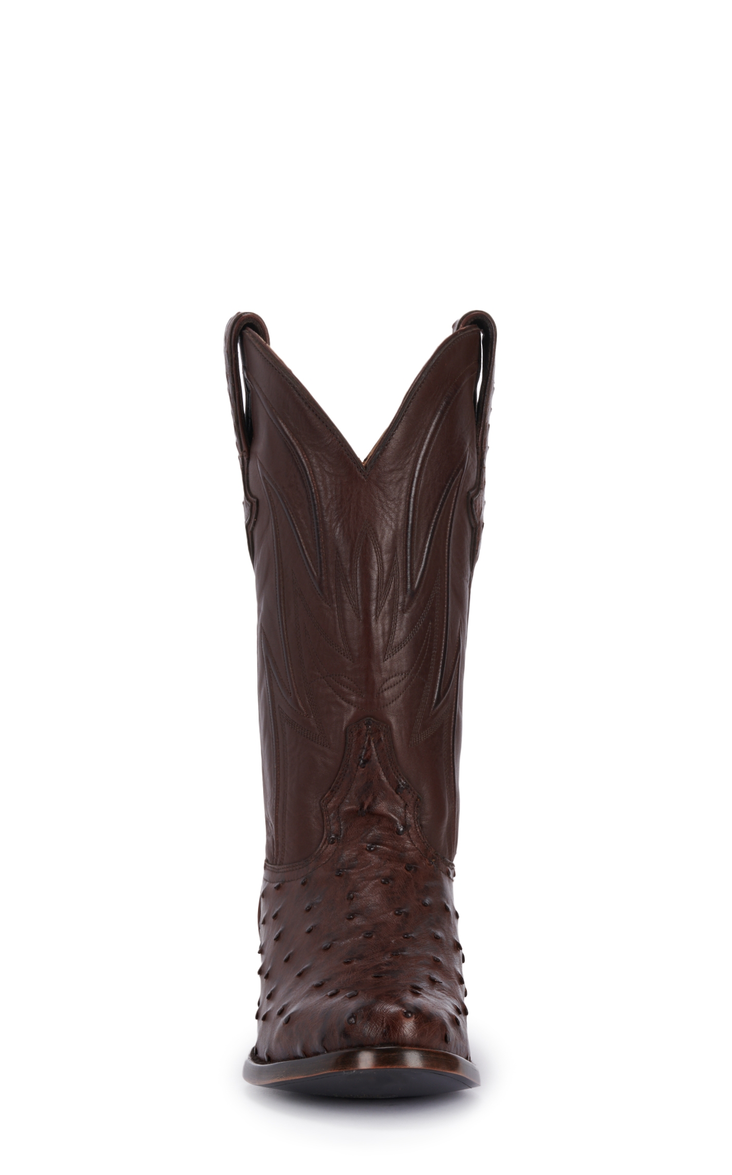 JRC & Sons Men's Jose Full Quill Ostrich Round Toe Exotic Cowboy Boot in Tobacco - Image 1
