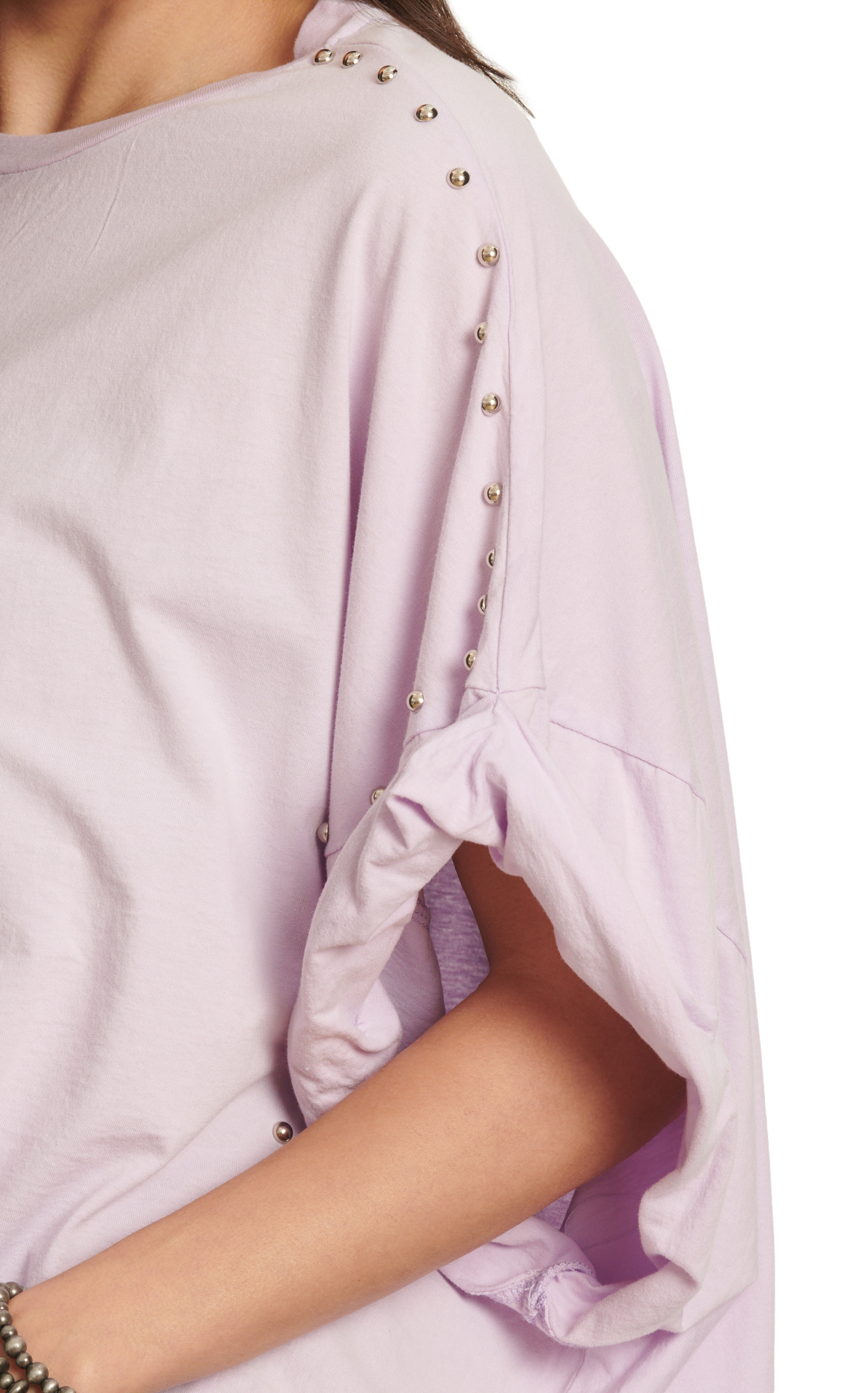 Blue B Women's Lavender Silver Stud Oversized Top - Image 1