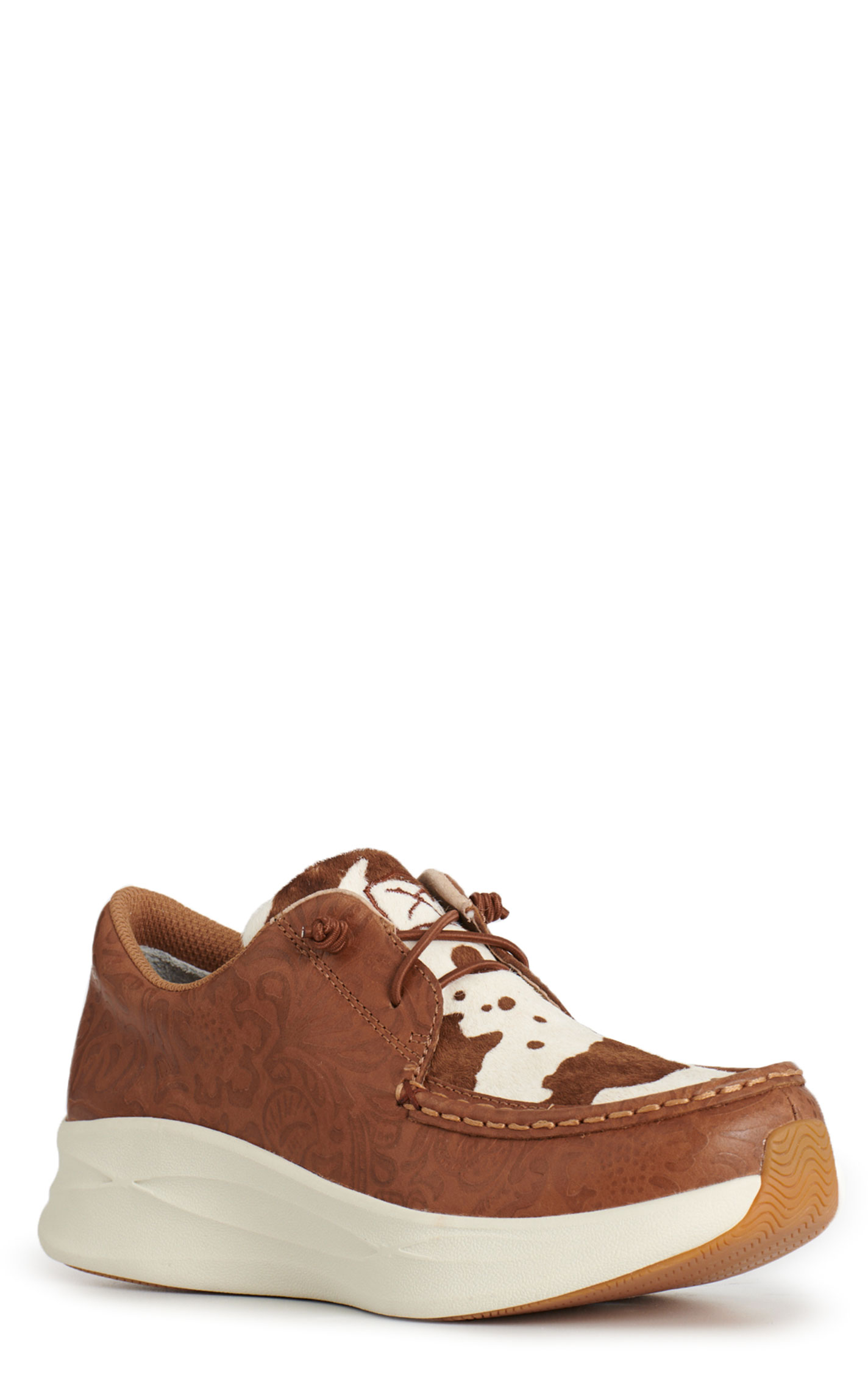 Twisted X Women's Cowhide & Brown Feather X™ Tooled Design Casual Shoes - Image 1