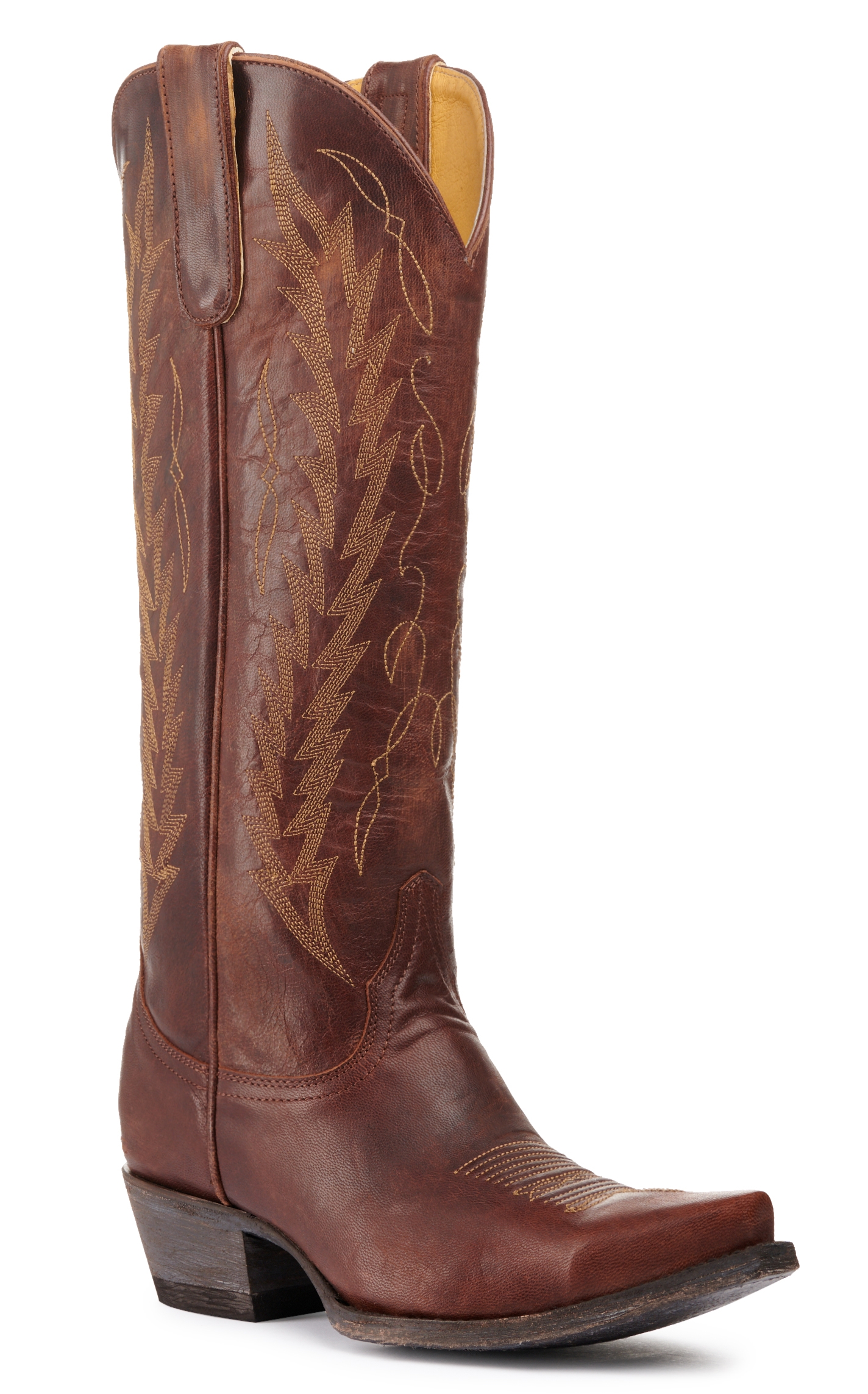 Cavender's Women's Brass Apache Brown Snip Toe Cowboy Boots - Image 1