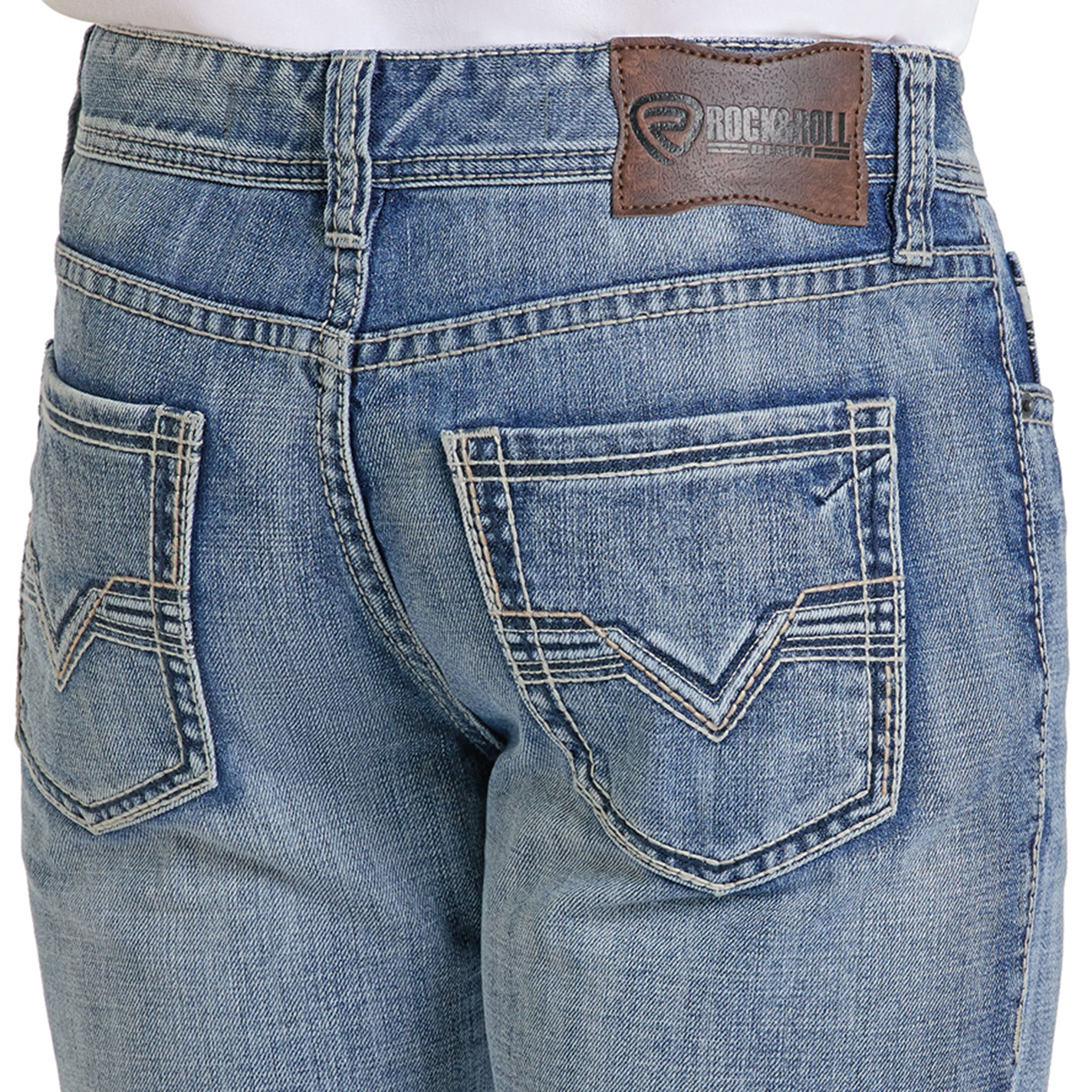 Rock & Roll Denim Men's Light Wash Double Barrel Straight Jeans - Image 1