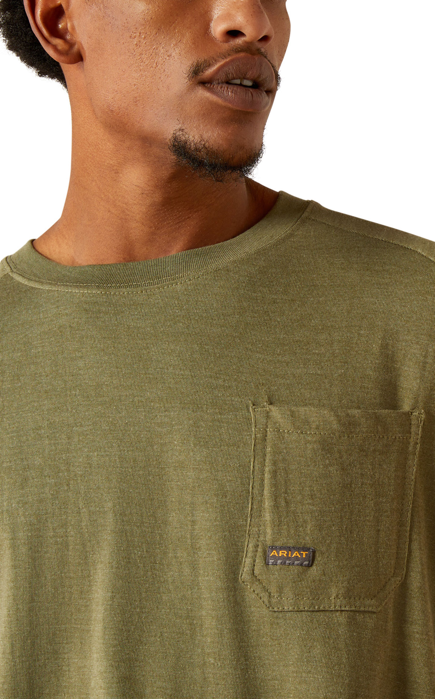 Ariat Rebar Men's Toasted Olive Logo Graphic Work T-Shirt - Image 2