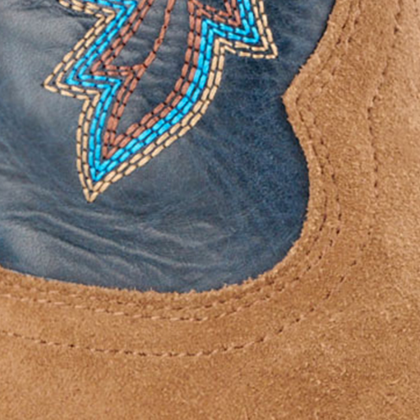 Ariat Men's Futurity Showman Tan Roughout and Navy TekStep Punchy Square Toe Cowboy Boots - Image 1