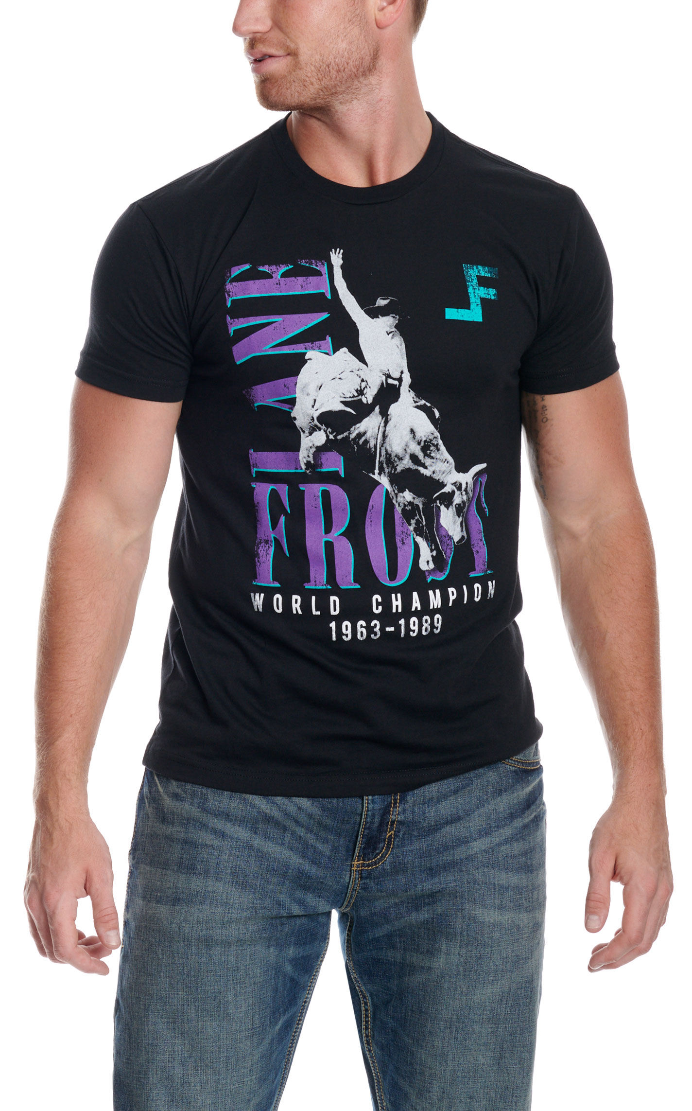 Lane Frost Men's Cheyenne Black Graphic T-Shirt - Image 1
