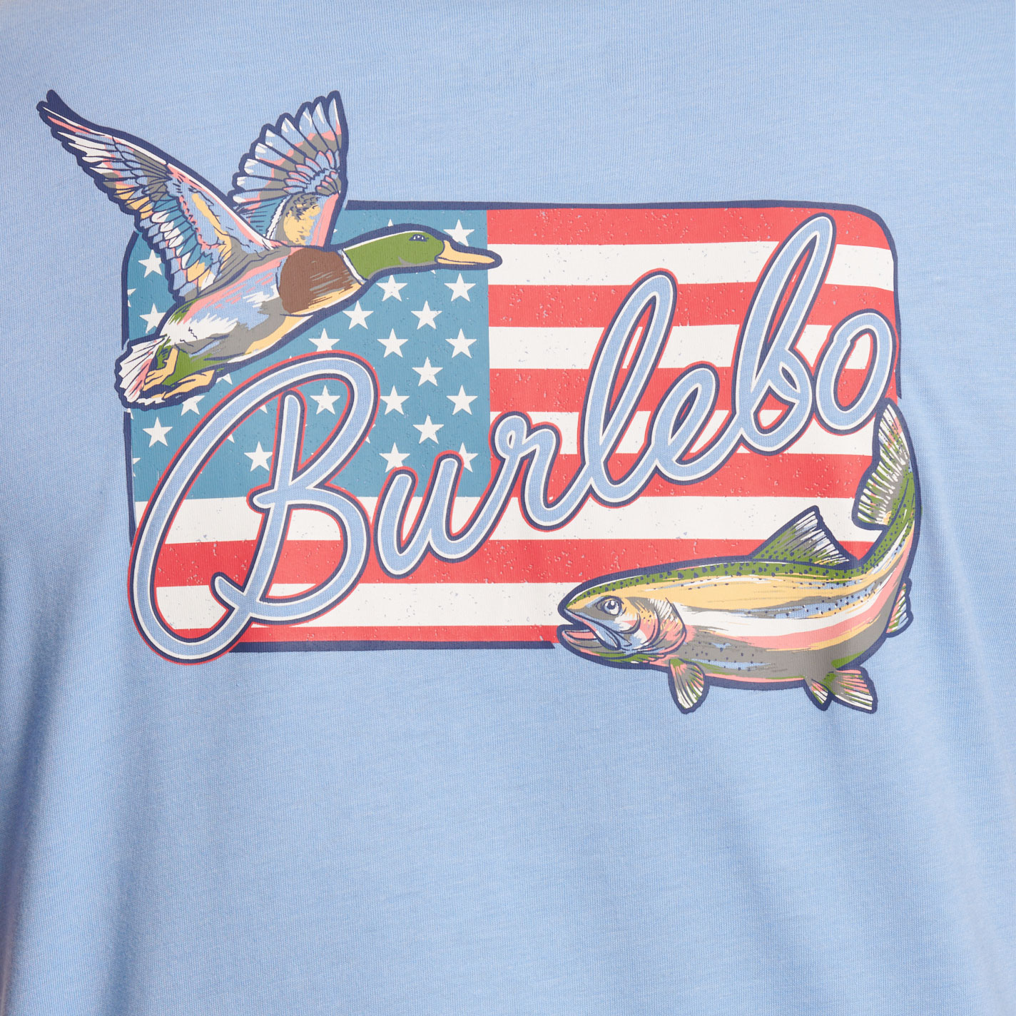 Burlebo Men's Periwinkle Duck Fish Graphic T-Shirt - Image 1