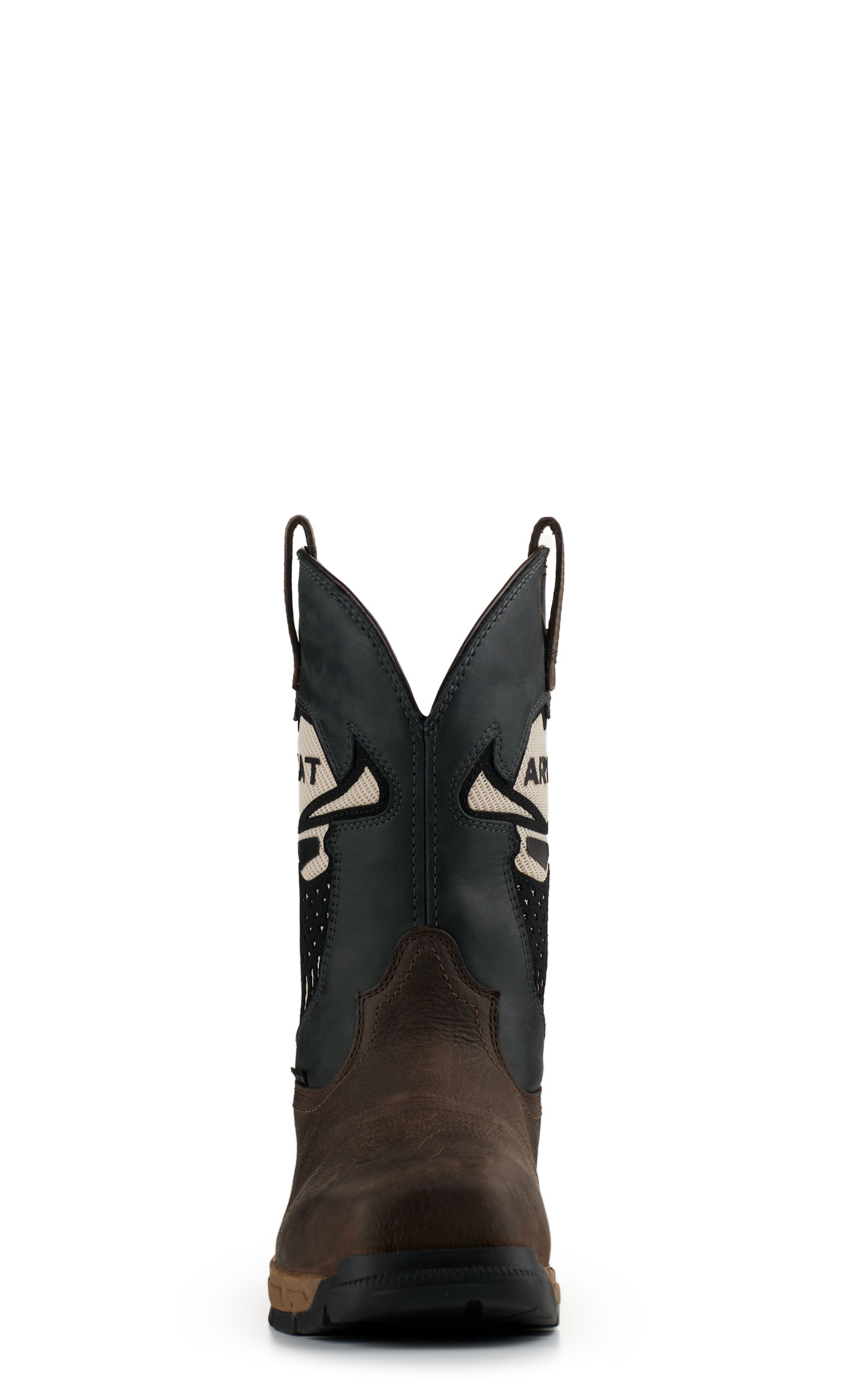 Ariat Men's Rebar Flex Dark Brown & Storm Incognito Skull VentTEK Wide Square Composite Toe Work Boot - Image 1