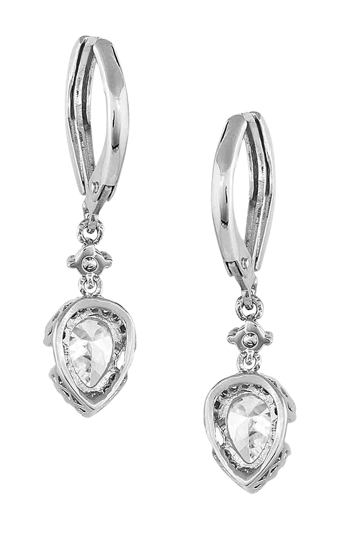 Montana Silversmiths Silver with Crystal Teardrop Earrings - Image 1