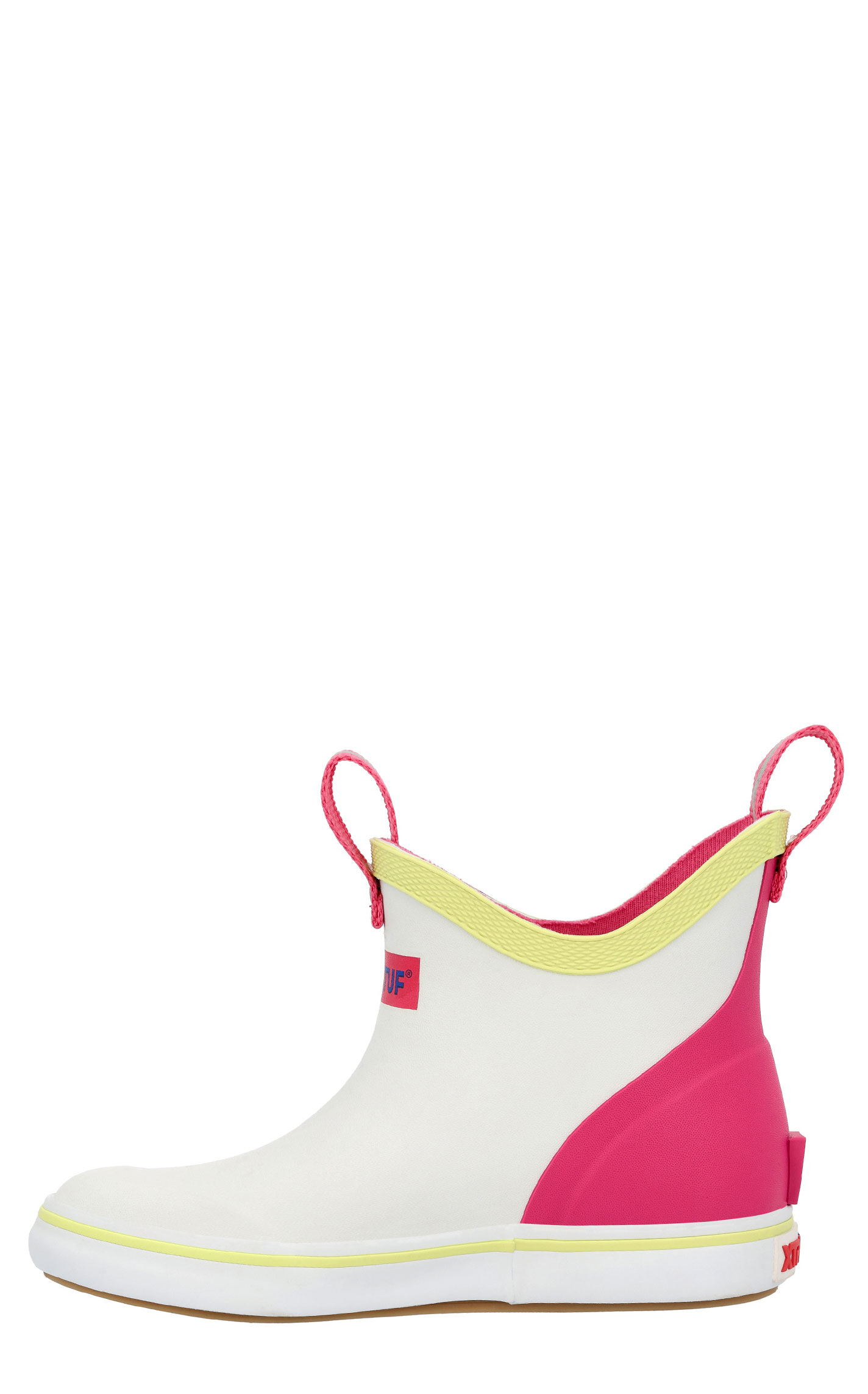XTRATUF Kid's White & Pink Ankle Rubber Deck Boots - Image 1