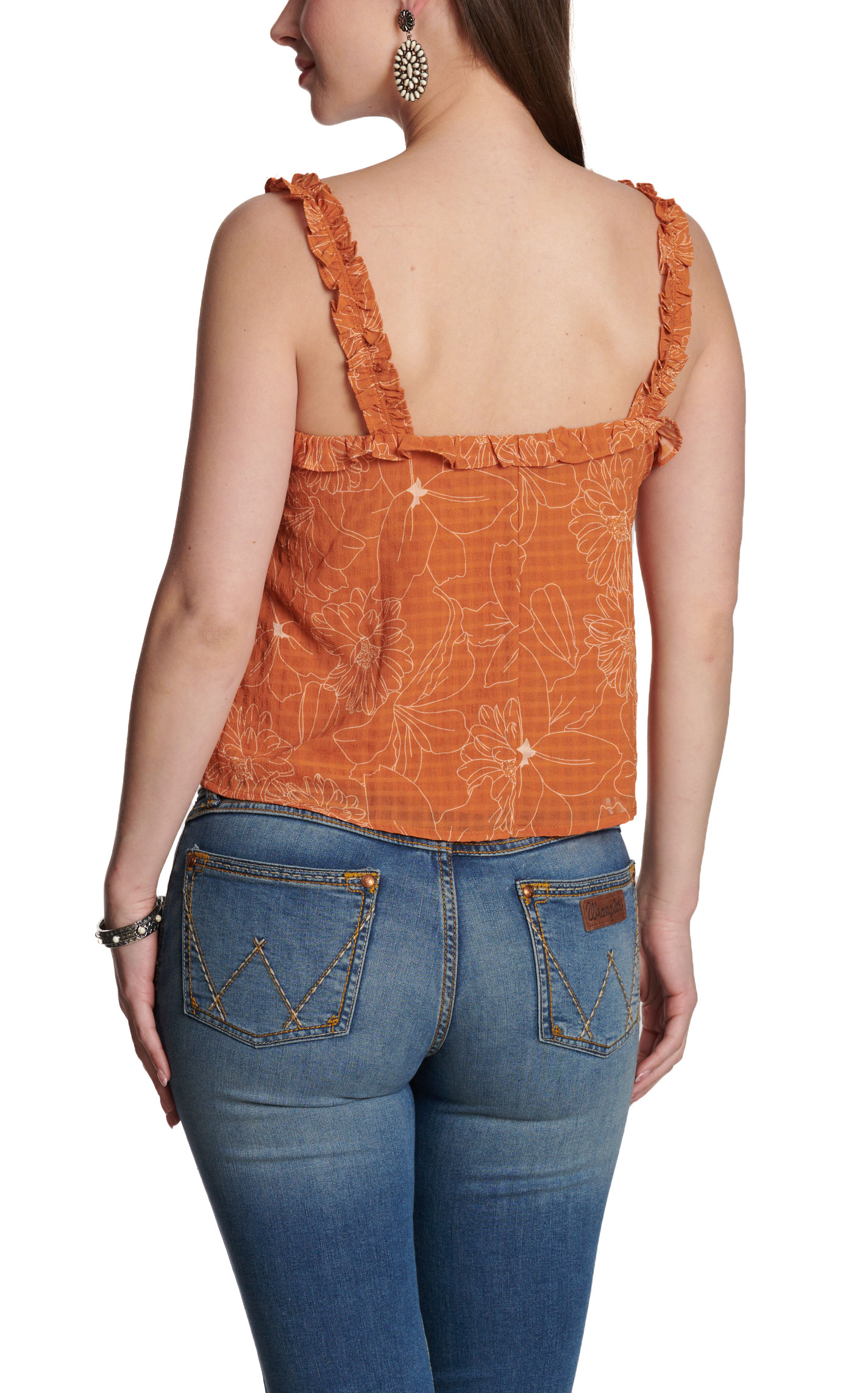 TCEC Women's Rust Floral Tank Top - Image 1