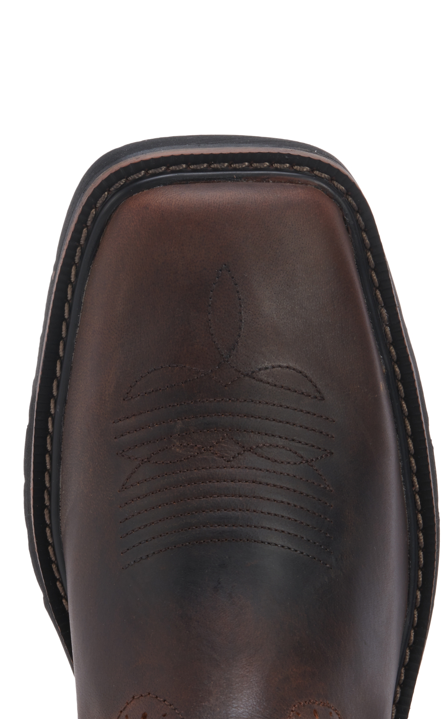Justin Men's Stampede Driller Dark Brown Square Toe Work Boot - Image 1
