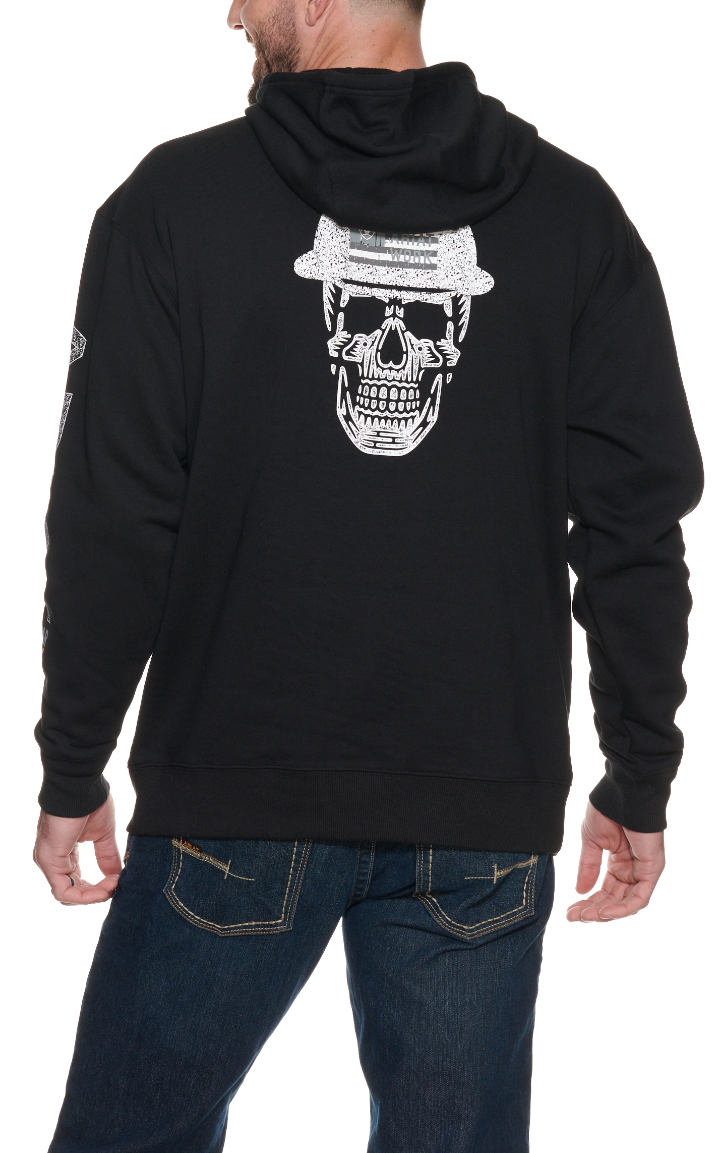Ariat Rebar Men's Black and Orange Roughneck Hoodie - Image 1