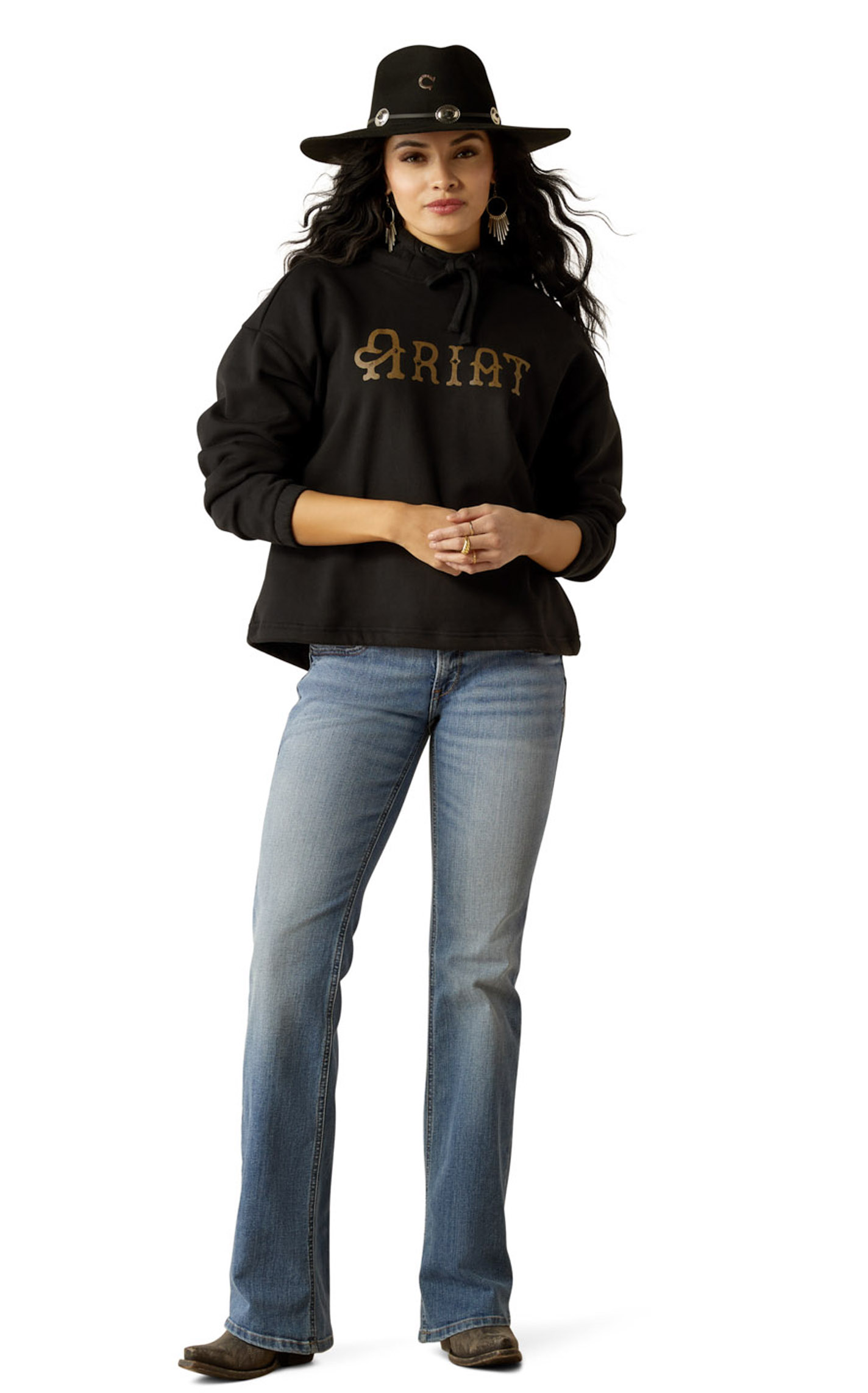 Ariat Women's Black Logo Graphic Essential Hoodie - Image 1