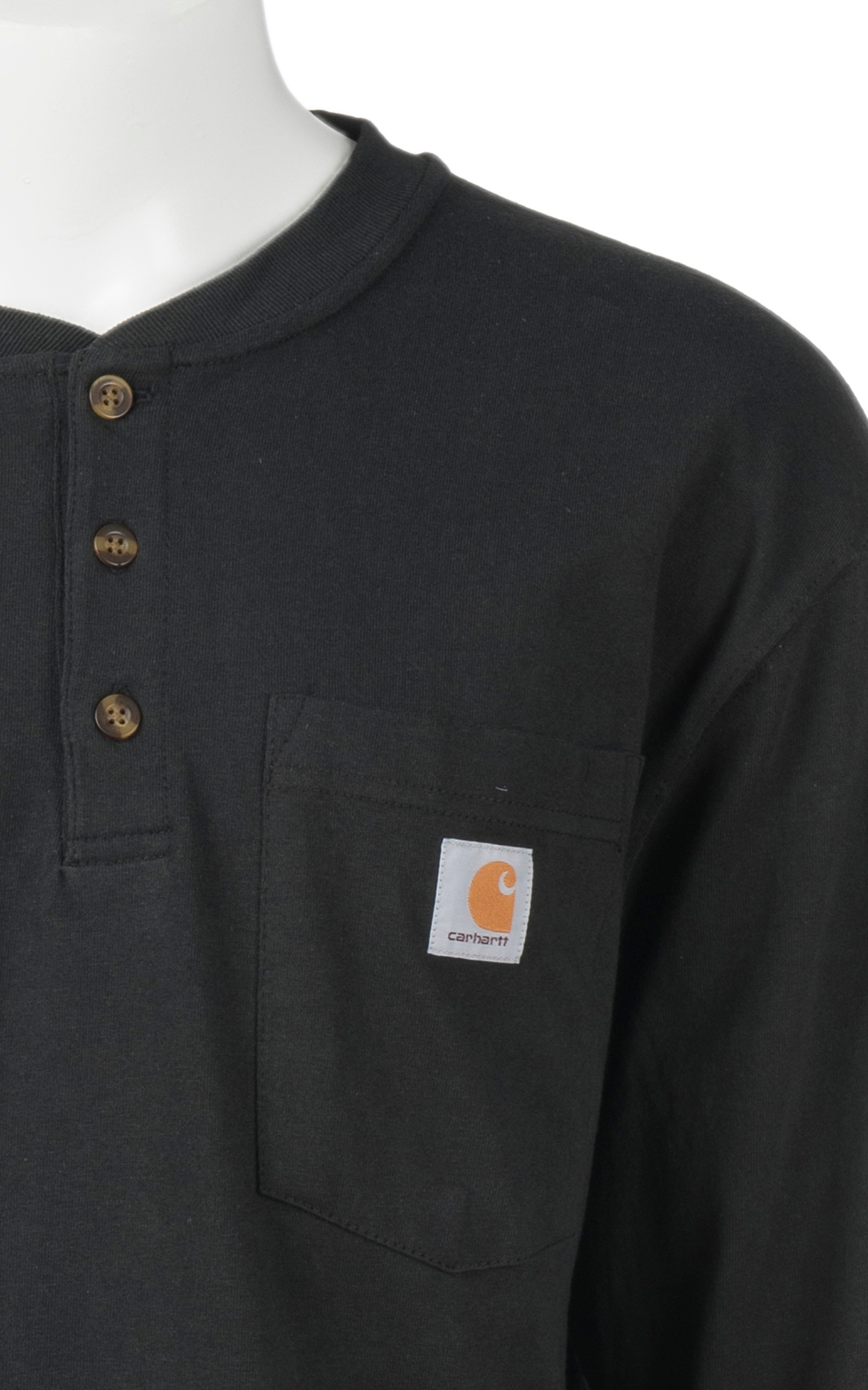 Carhartt Black Original Fit Henley Work Shirt - Image 1
