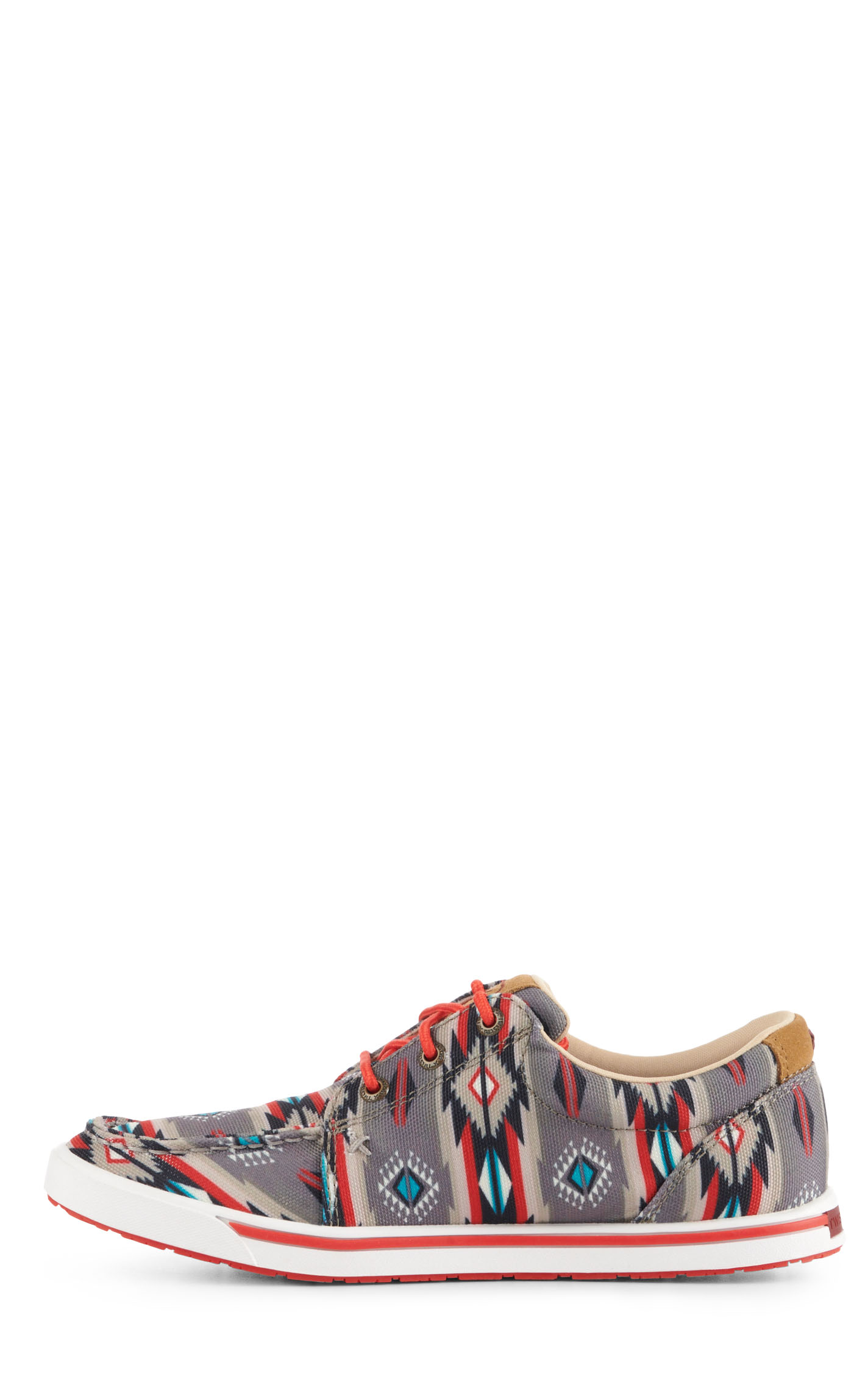 Twisted X Women's Kicks Red and Gray Aztec Print Lace Up Casual Shoes - Image 1