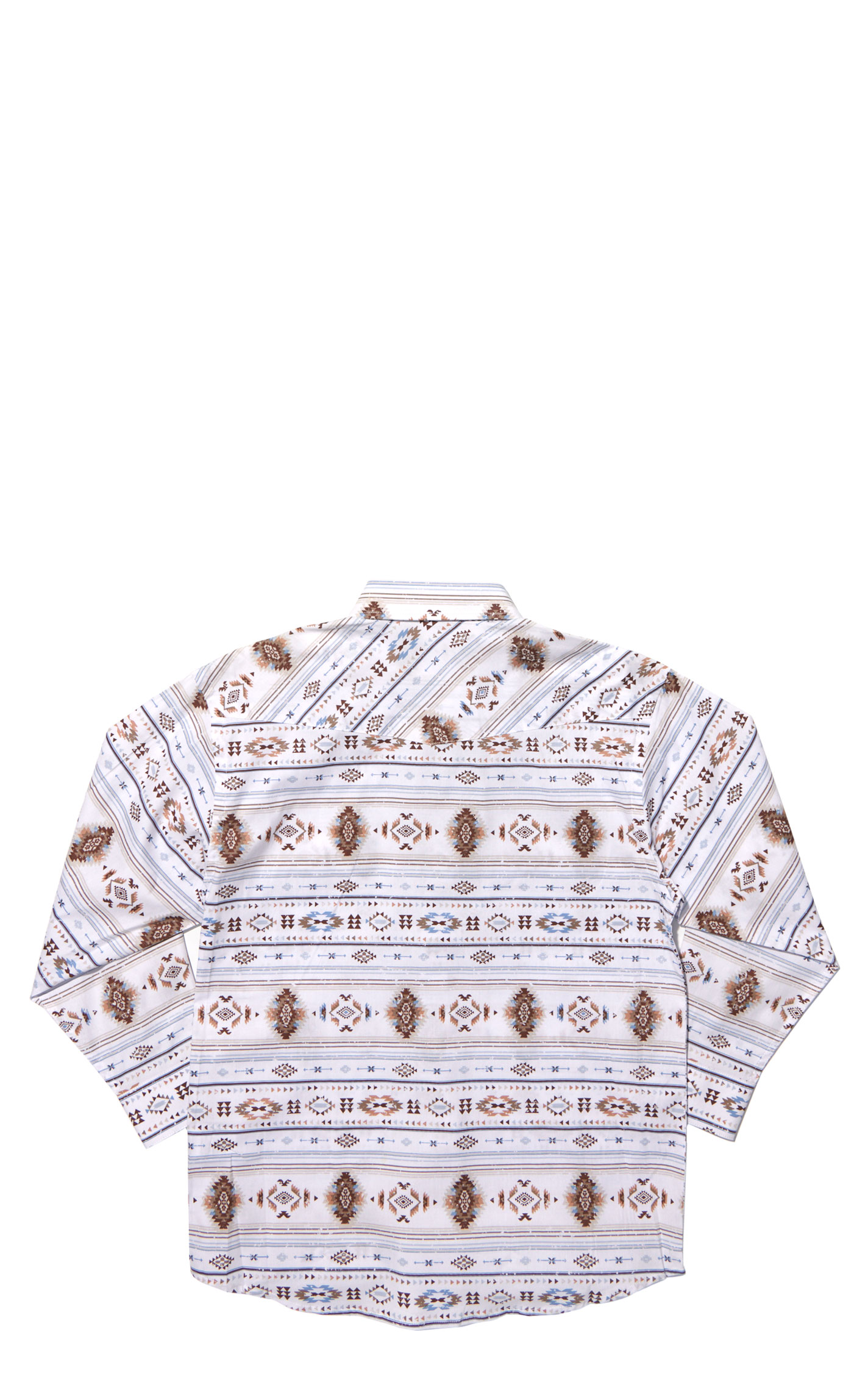Panhandle Boy's Rough Stock Coffee Aztec Print Western Shirt - Image 1
