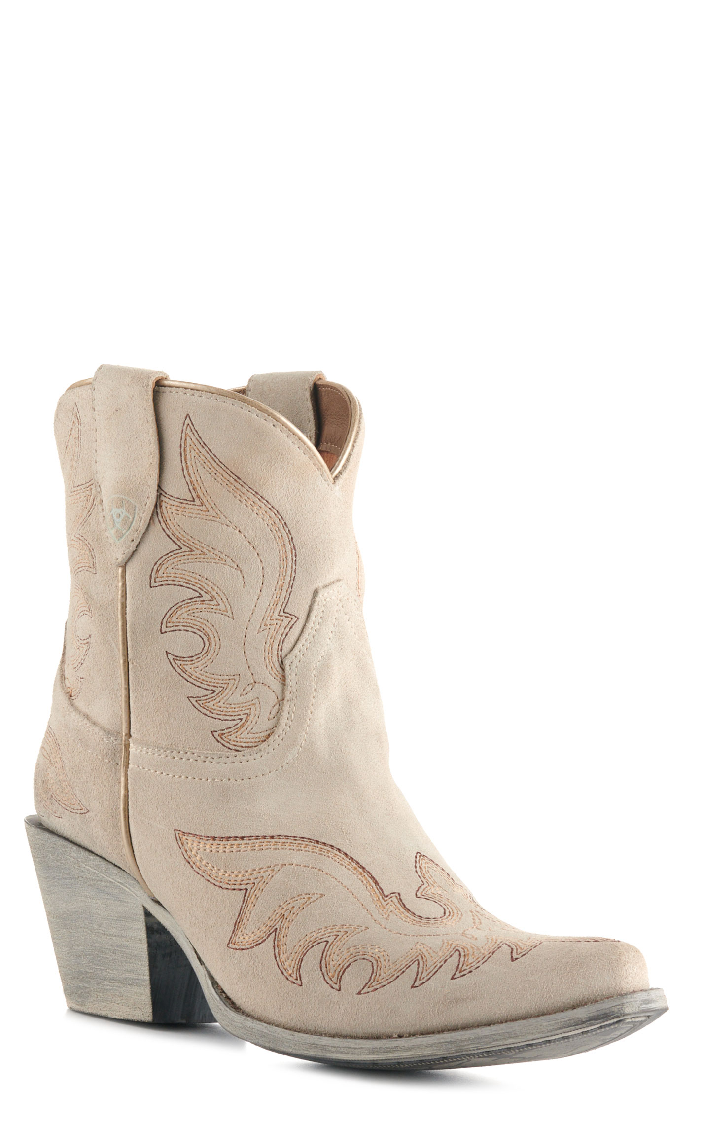 Ariat Women's Chandler Cloud White Suede Snip Toe Booties - Image 1