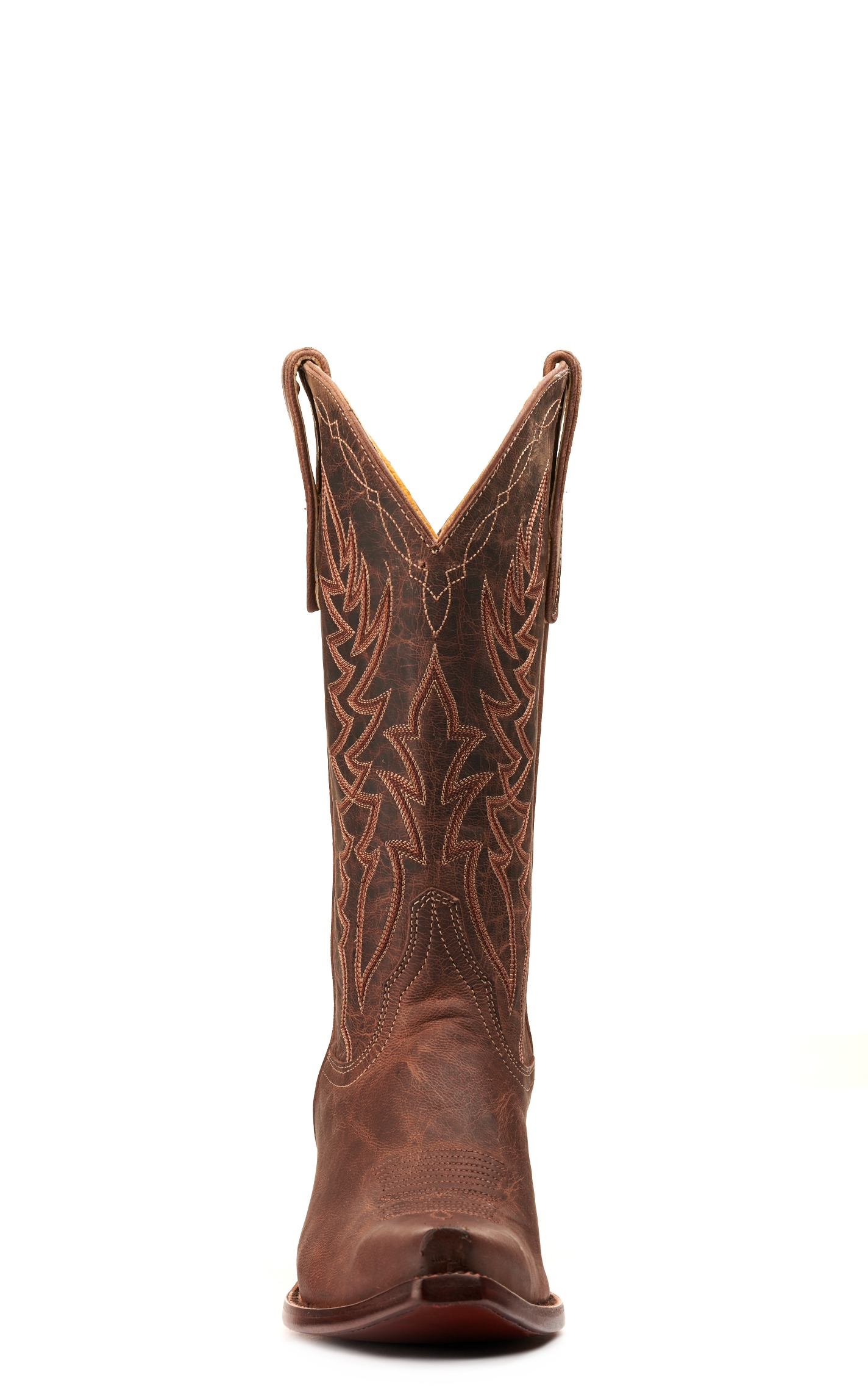 Cavender’s Women’s Burnished Tan Leather Snip Toe Cowboy Boots - Image 1