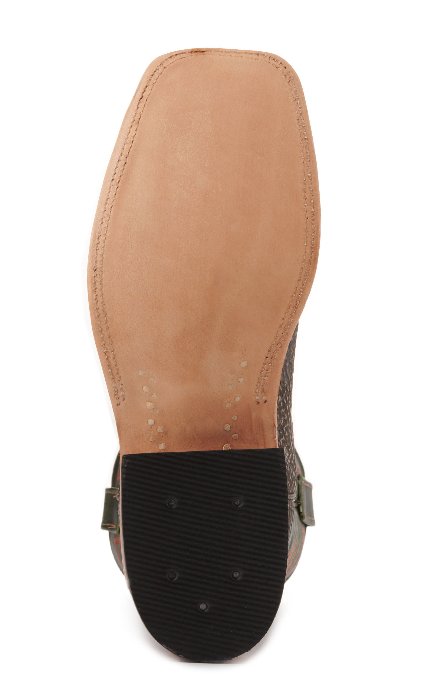 Anderson Bean Men's Emerald Green and Tan Safari Shark Wide Square Toe Cowboy Boots - Image 1