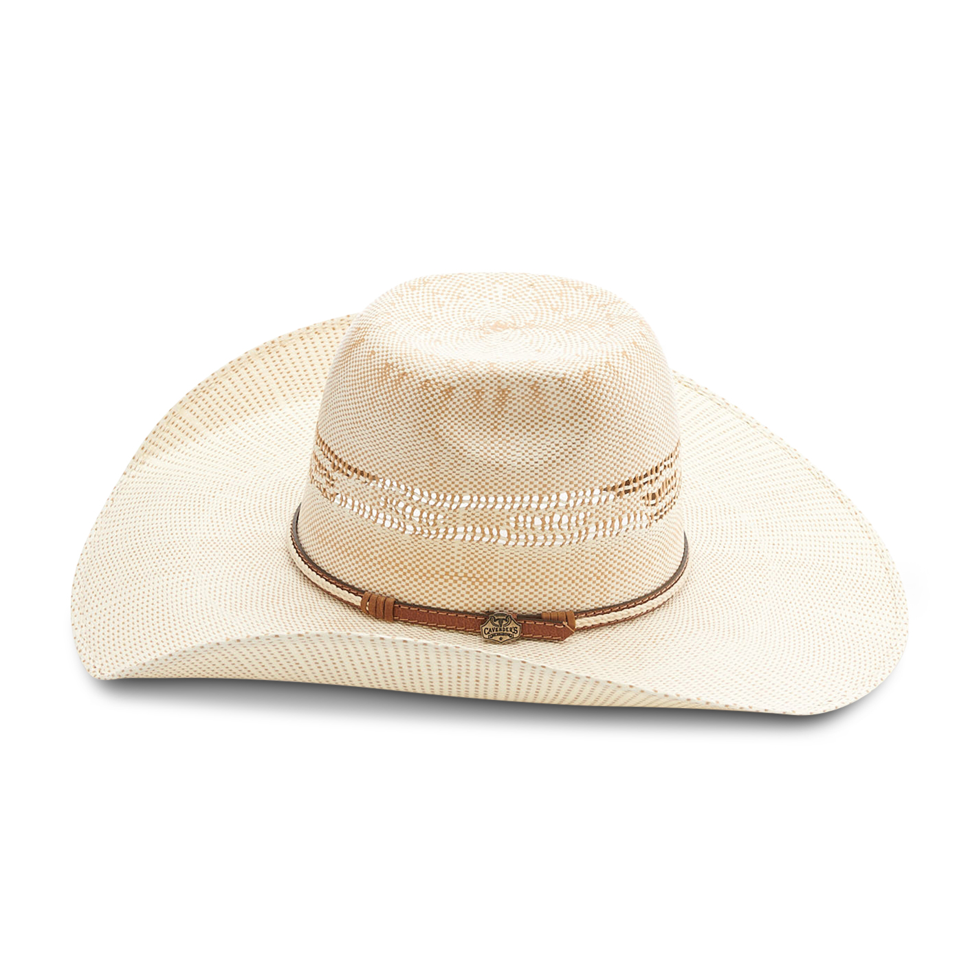 Cavender's Ranch Collection Two Tone Bangora Vented Crown Straw Cowboy Hat - Image 1