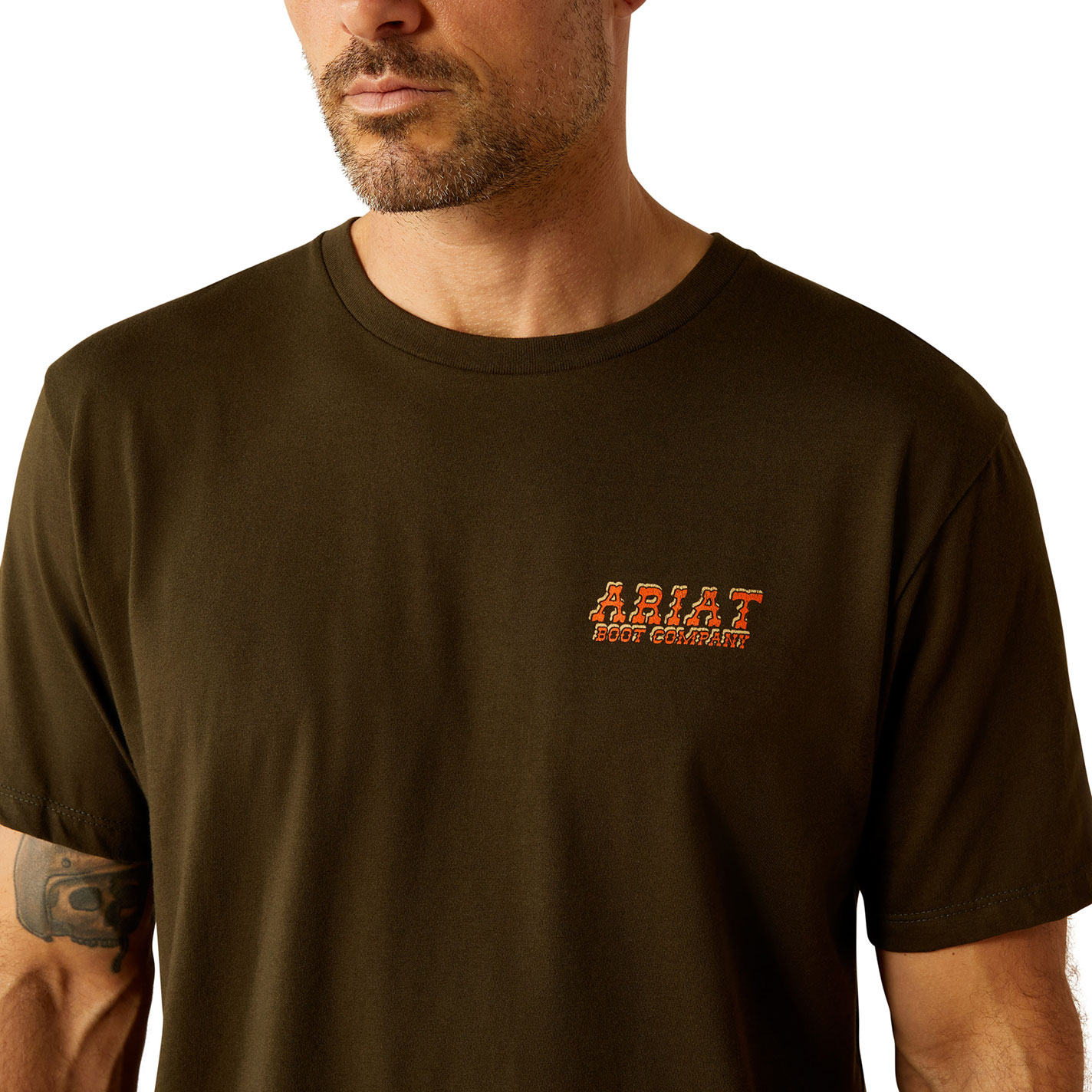 Ariat Men's Dark Olive Armadillo Logo Graphic T-Shirt - Image 1