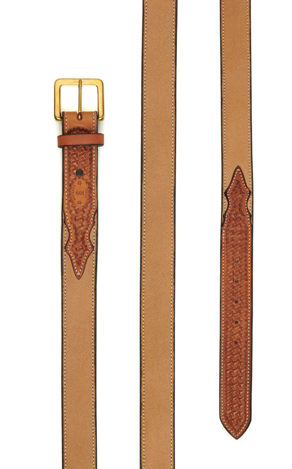 Texas Saddlery Men's Light Tan Leather Western Belt - Image 1