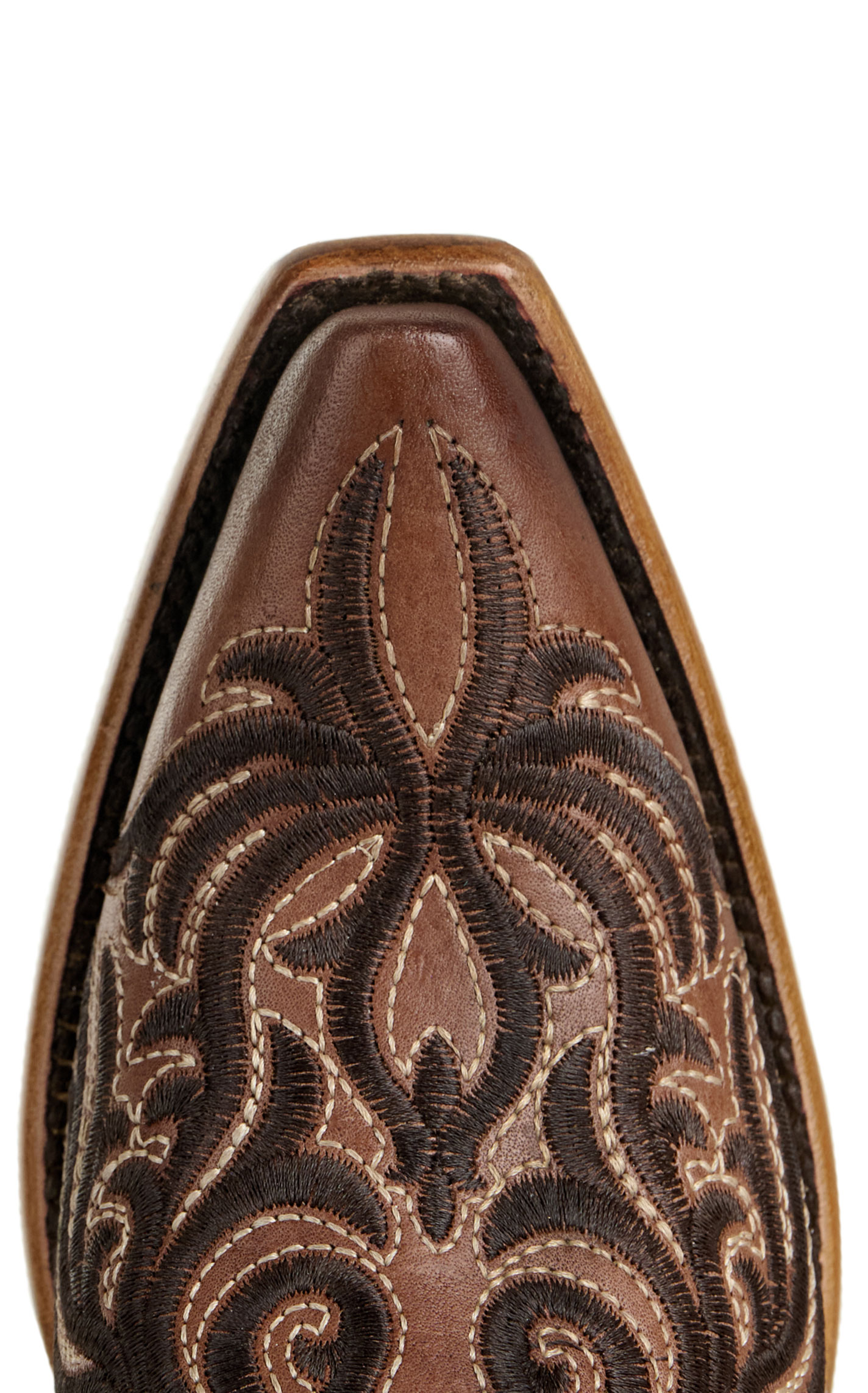 Corral Ladies’ Brown Embroidery Tall Top Snip Toe Cowboy Boots - Image 1