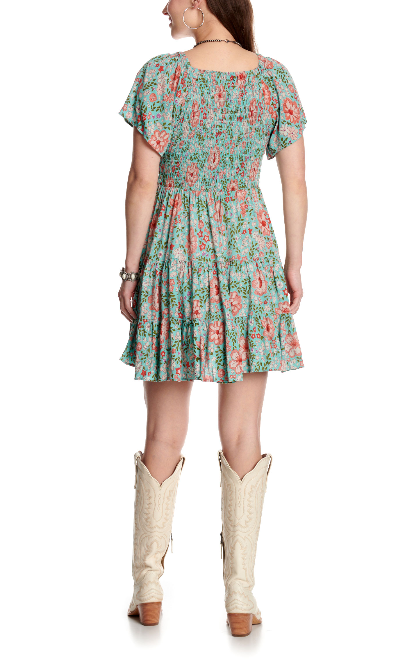 Angie Women's Mint Floral Print Dress - Image 3
