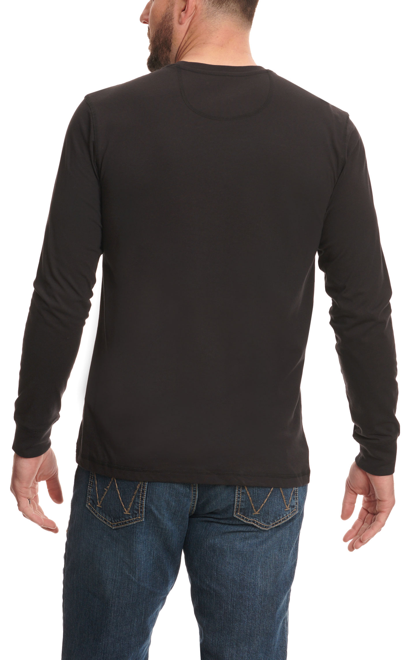RIGGS by Wrangler Men's Black Long Sleeve Work Performance T-Shirt - Big & Tall Sizes - Image 1