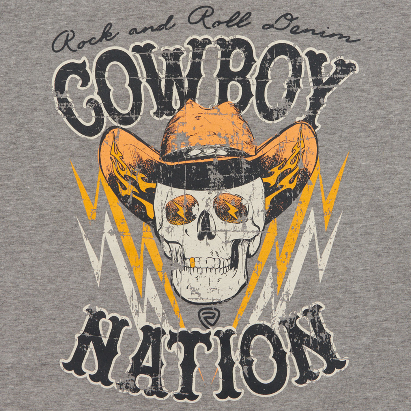 Rock & Roll Denim Boy's Gray Cowboy Nation Graphic T-Shirt - Image 1