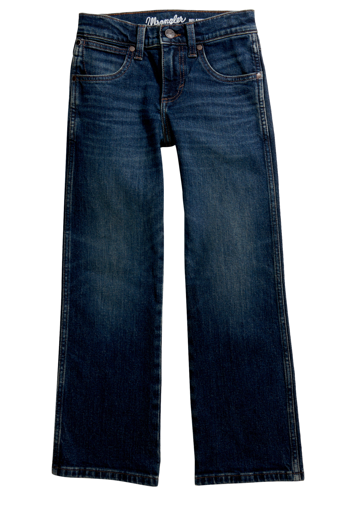 Wrangler Retro Boy's Darren Dark Wash Relaxed Boot Cut Jeans (18-20) - Image 1