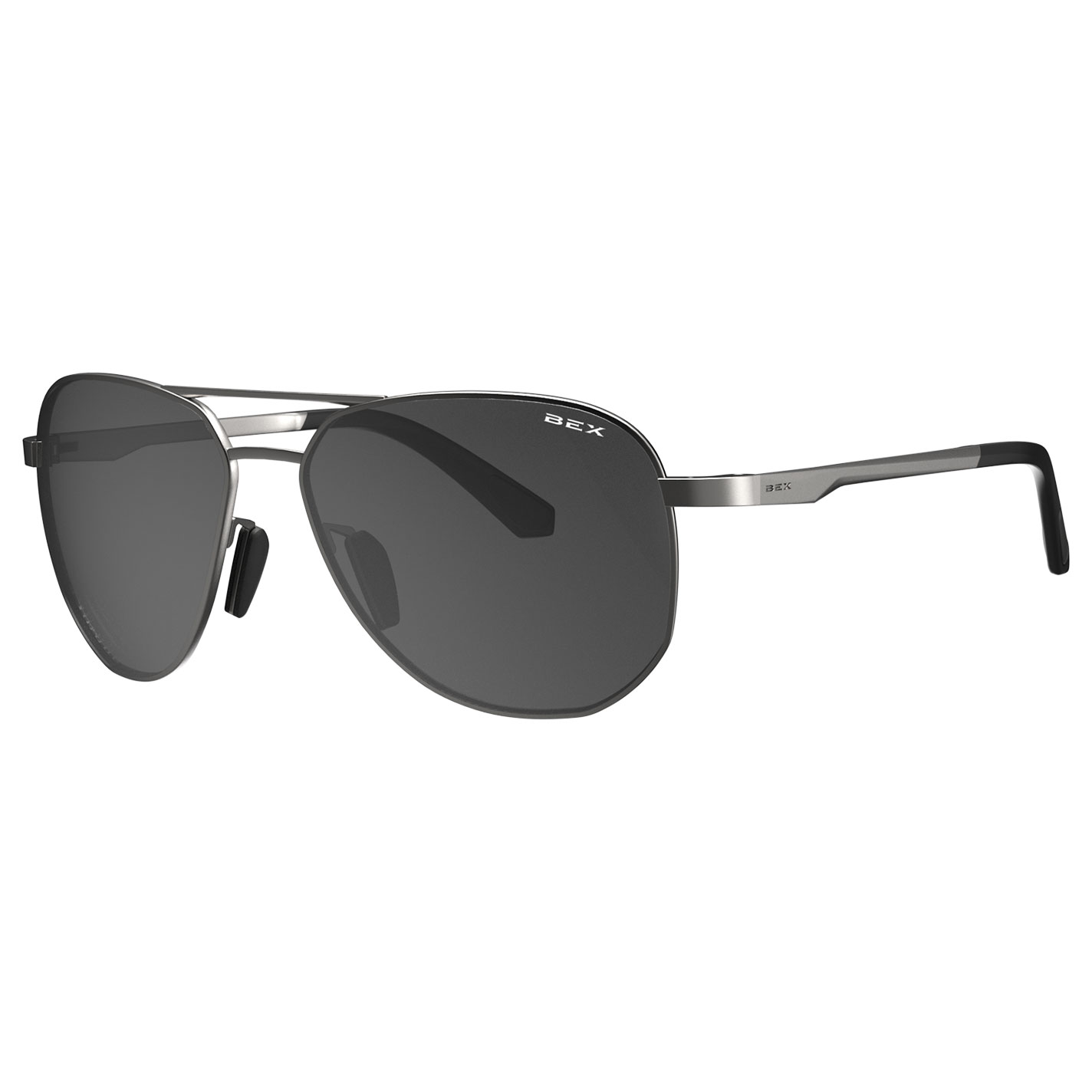 BEX Welvis Matte Silver Gray Sunglasses - Image 1
